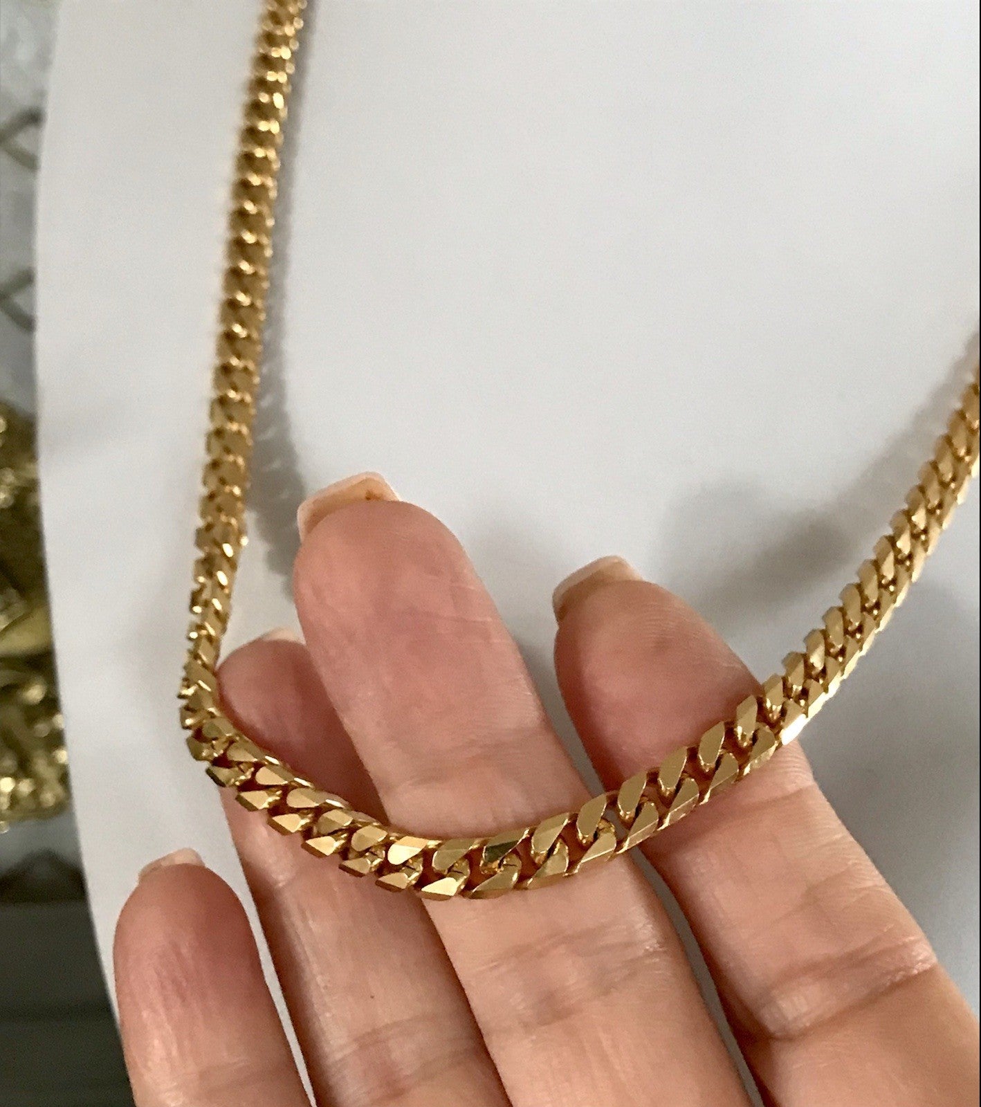 Vintage Halskette Amerik. Doublè gold SCHÖN Unisex Massiv