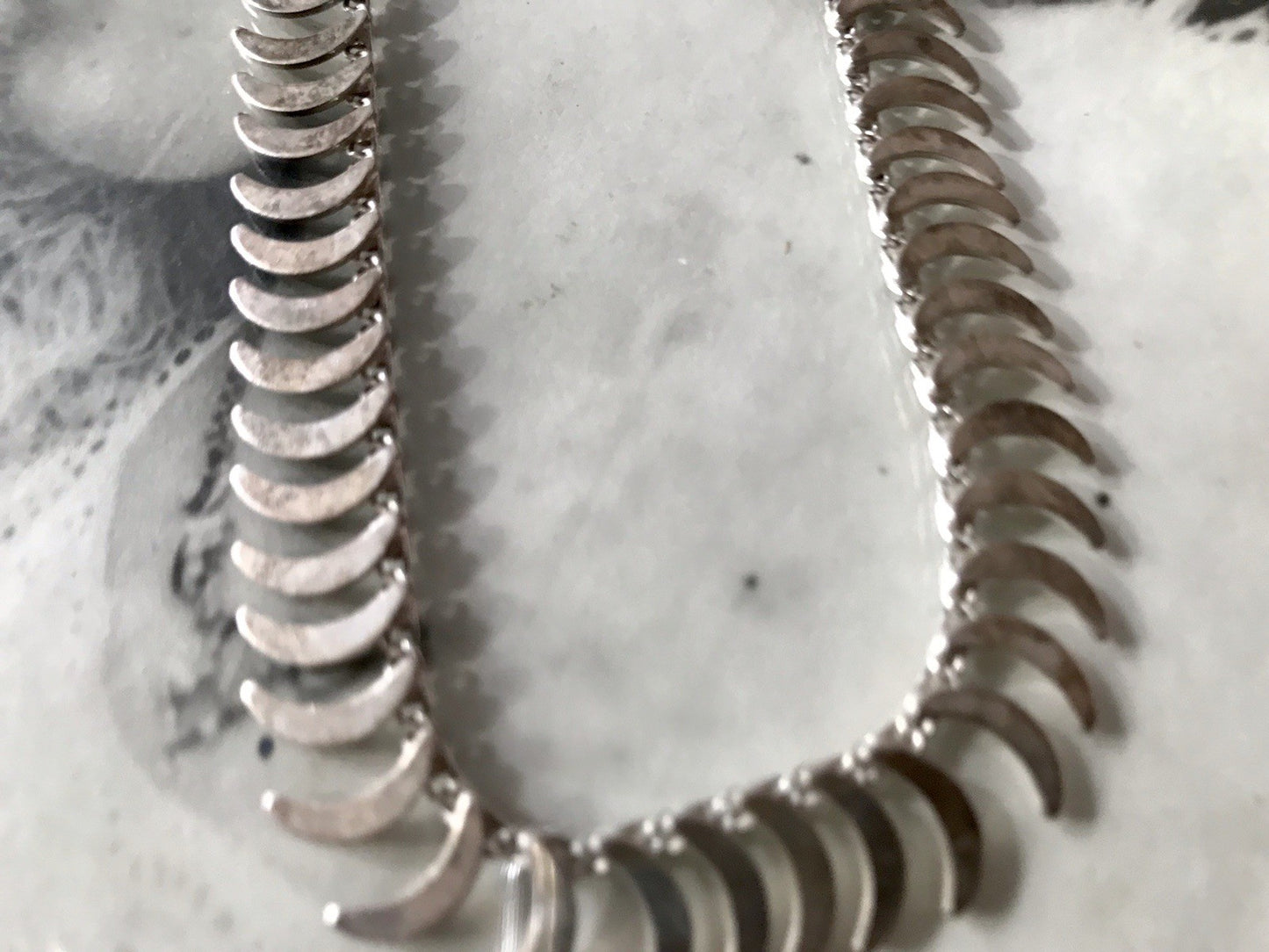 Alt Vintage Edel 835 Silber Collier Halskette Design FBM