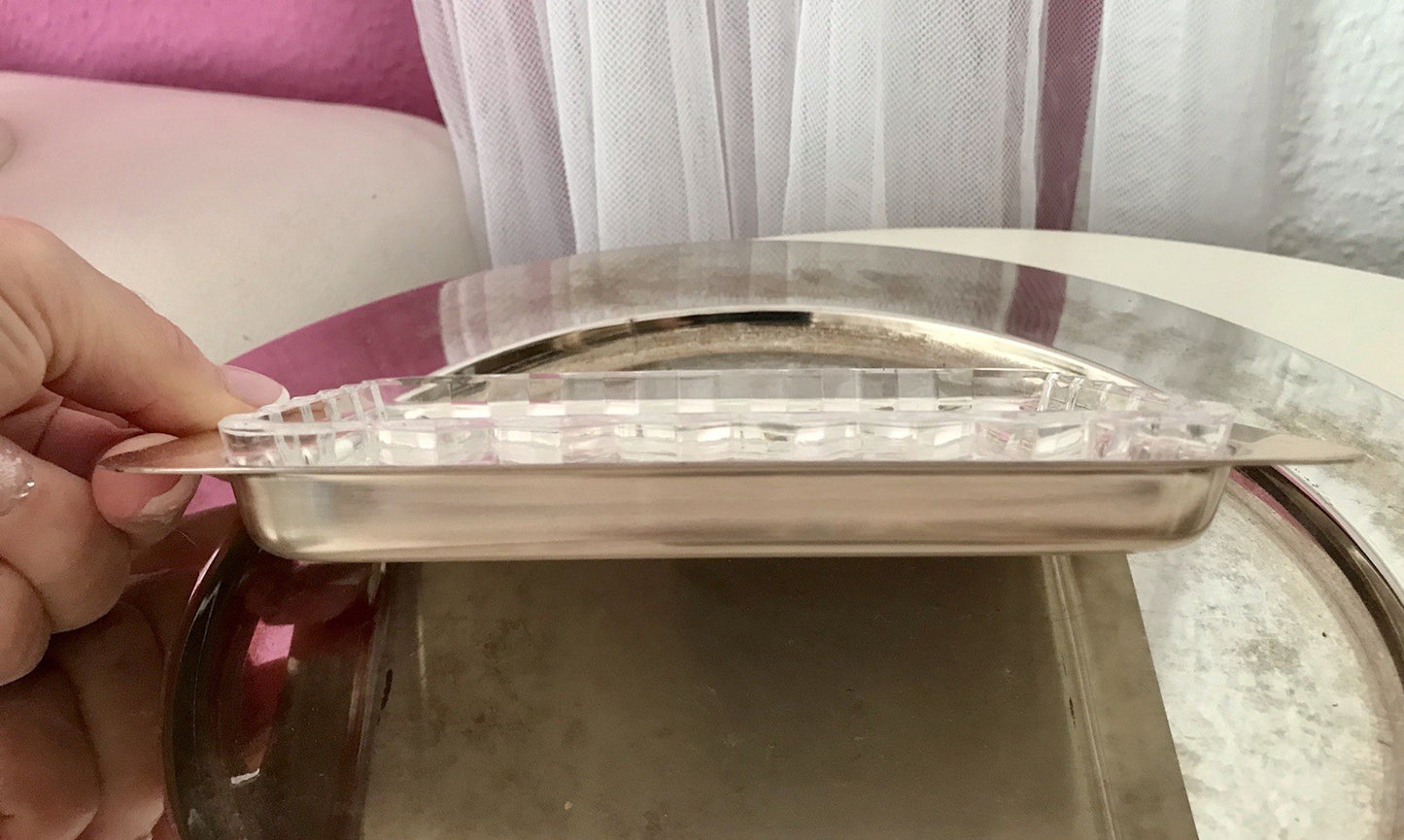 Vintage alt WMF Butterschale versilbert mit Kristallglas Einsatz Wagenfeld Ära