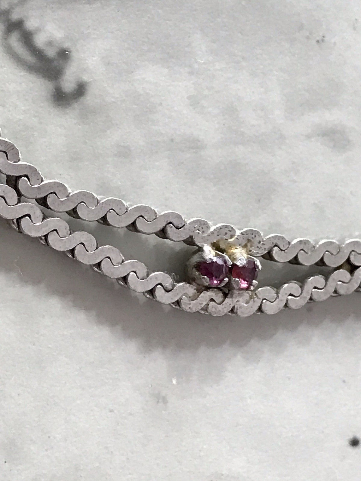 Antik? Edel 835 Silber Collier rhodiniert? Halskette rote Steine Halskette