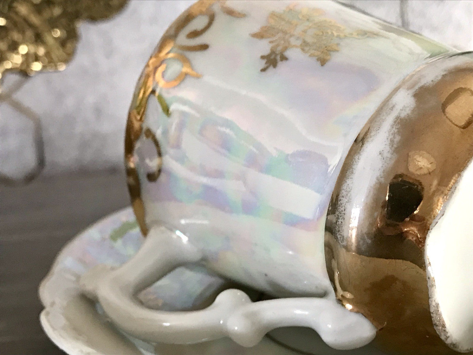 Antik Porzellan Andenken Becher Gedeck Sammeltasse Tasse Geburtstag Kind