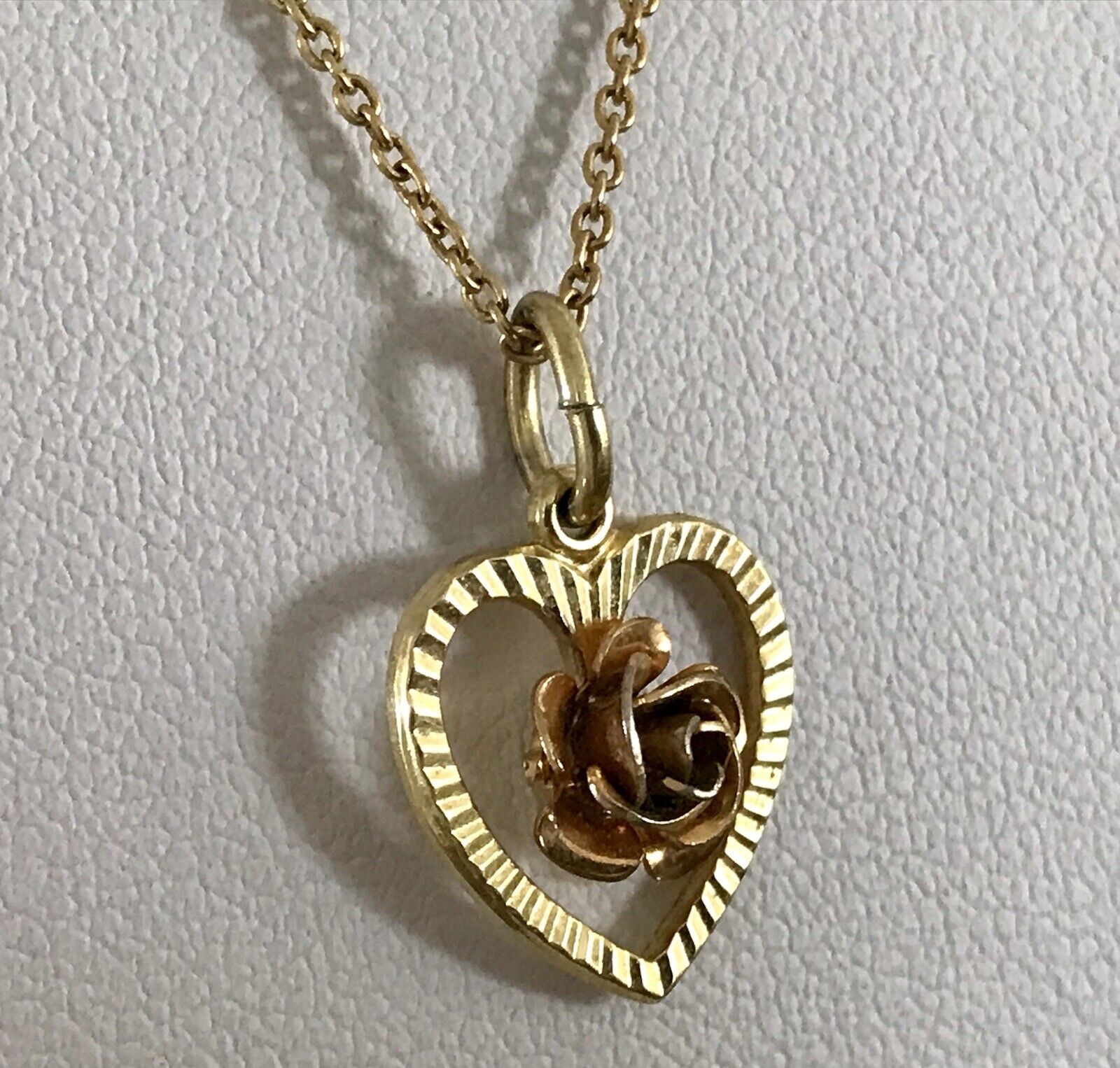 vergoldete 925 Silber Halskette mit vergoldetem Herz Rose Anhänger gold Farbe