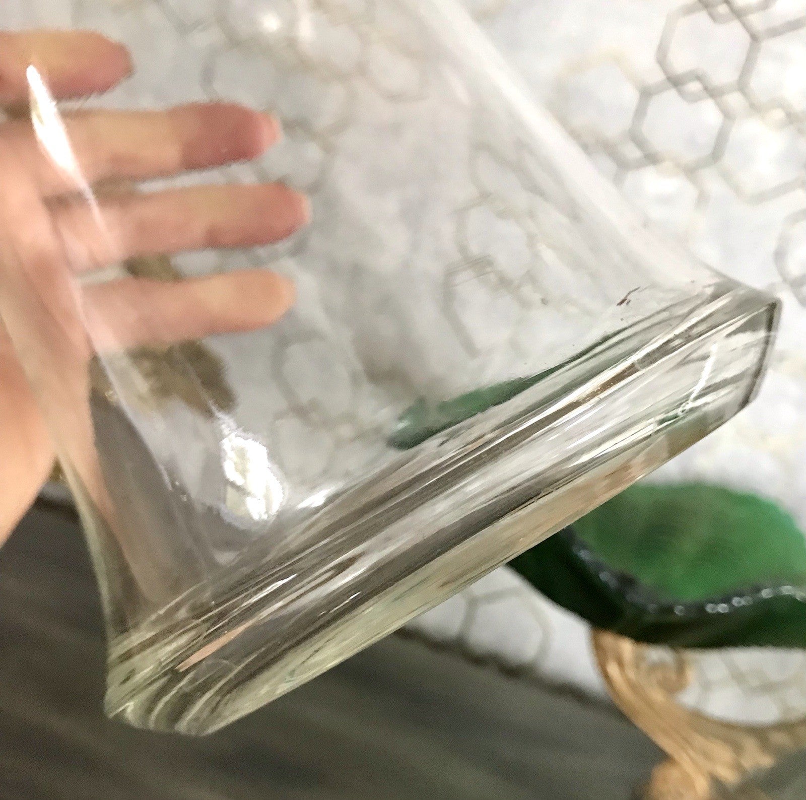 Antik Jugendstil große Karaffe Krug Schankkrug Emaile Golddekor Kanne