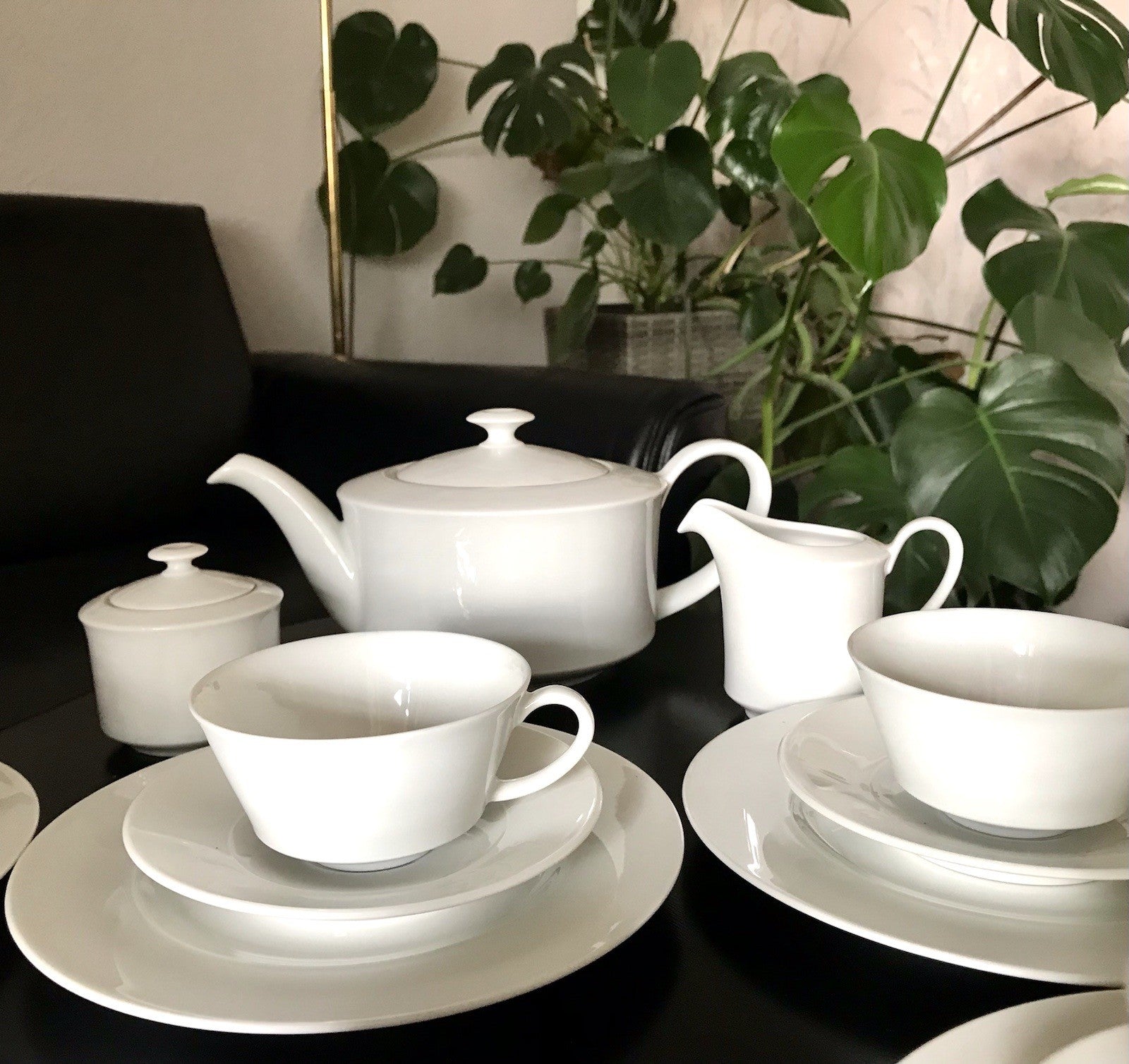 Ak Kaiser Porzellan Kaffeeservice 6 Personen modernes schlichtes Design weiß