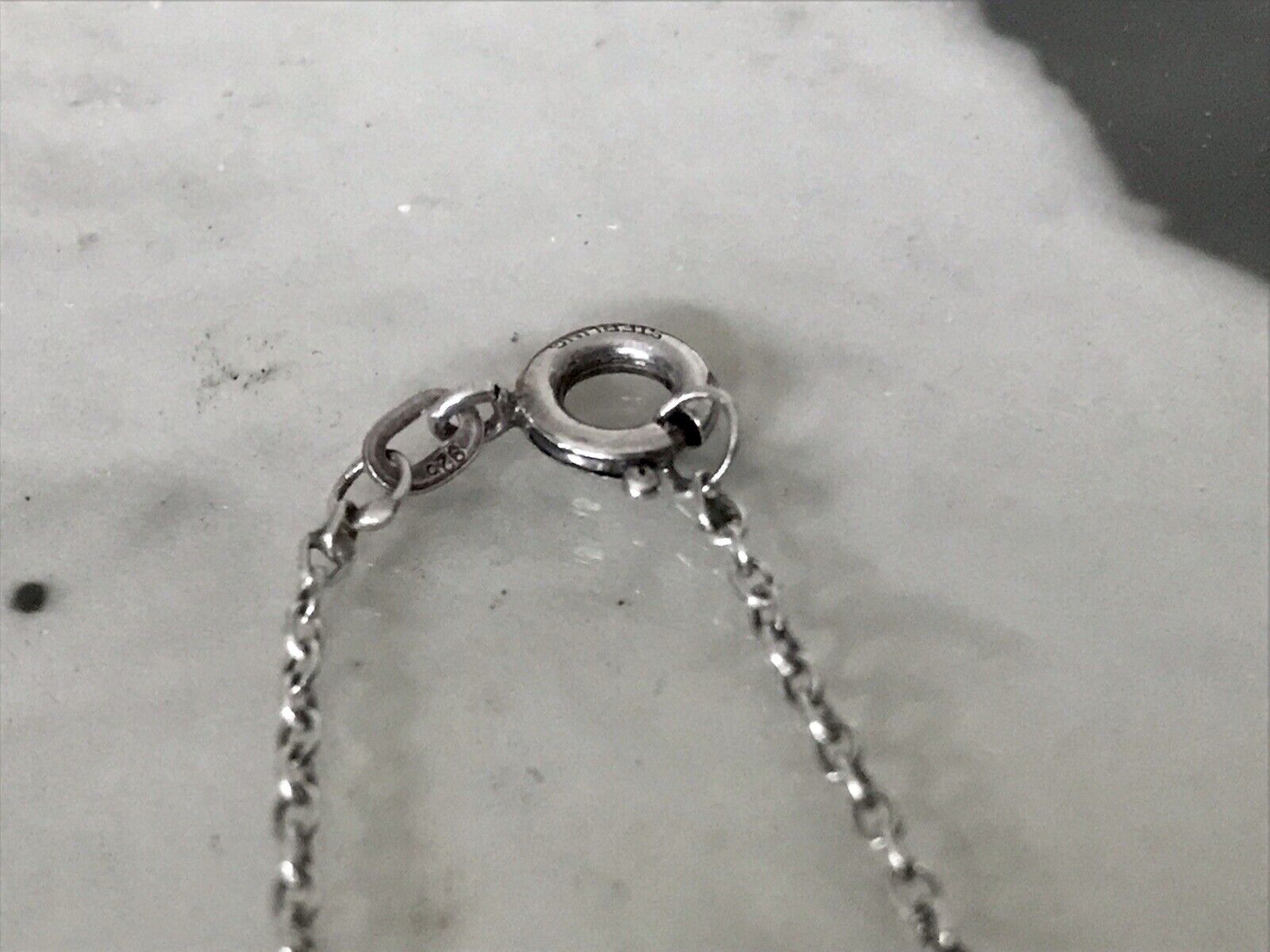 Antik Jugendstil Art Déco 925 Sterling Silber Collier Halskette roter Stein