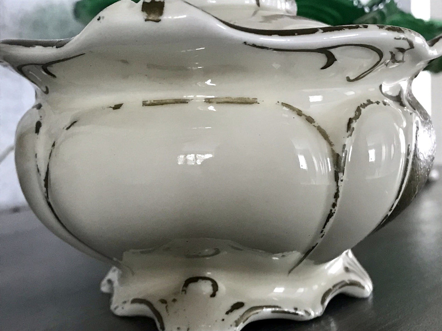 Antik Art Déco Porzellan Dose 02 Deckeldose Schatulle Bonboniere Neu-Tettau 1930