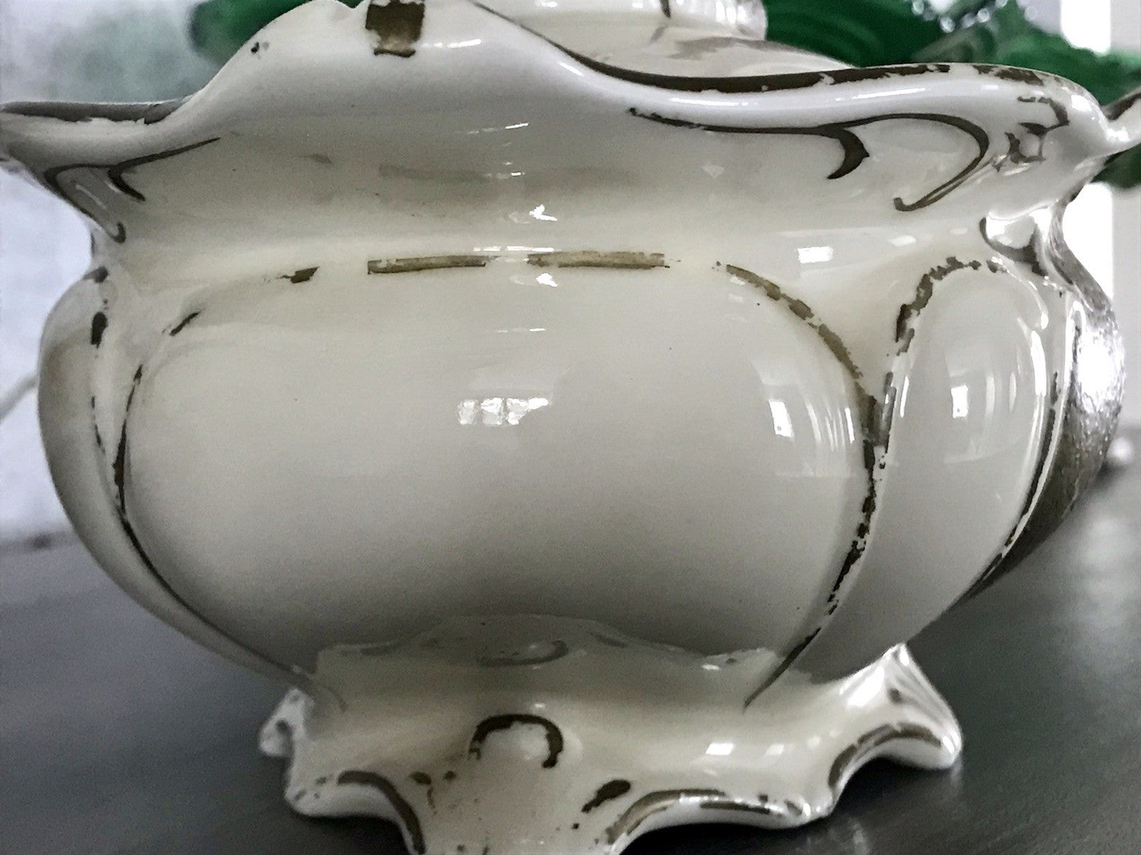 Antik Art Déco Porzellan Dose 02 Deckeldose Schatulle Bonboniere Neu-Tettau 1930