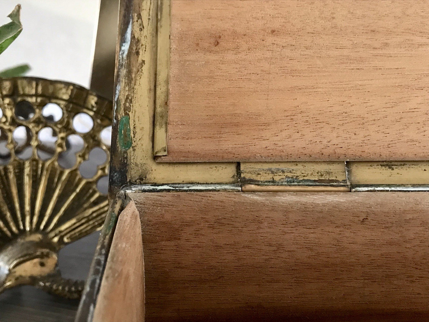 Antik WMF Jugendstil Messing Schatulle Zigarrendose Dose wunderschön Kegelklub