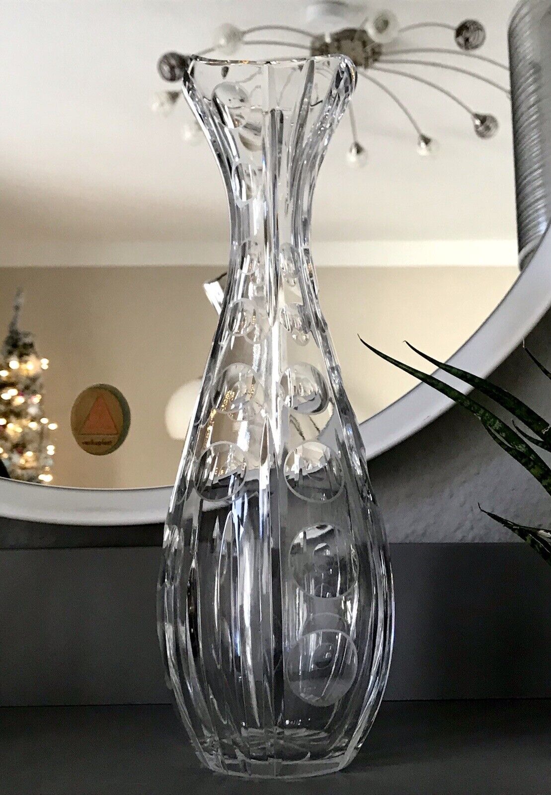 Edel! Vintage 60er 70er Vase Glasvase Kristallglas Space Age wunderschön! MCM