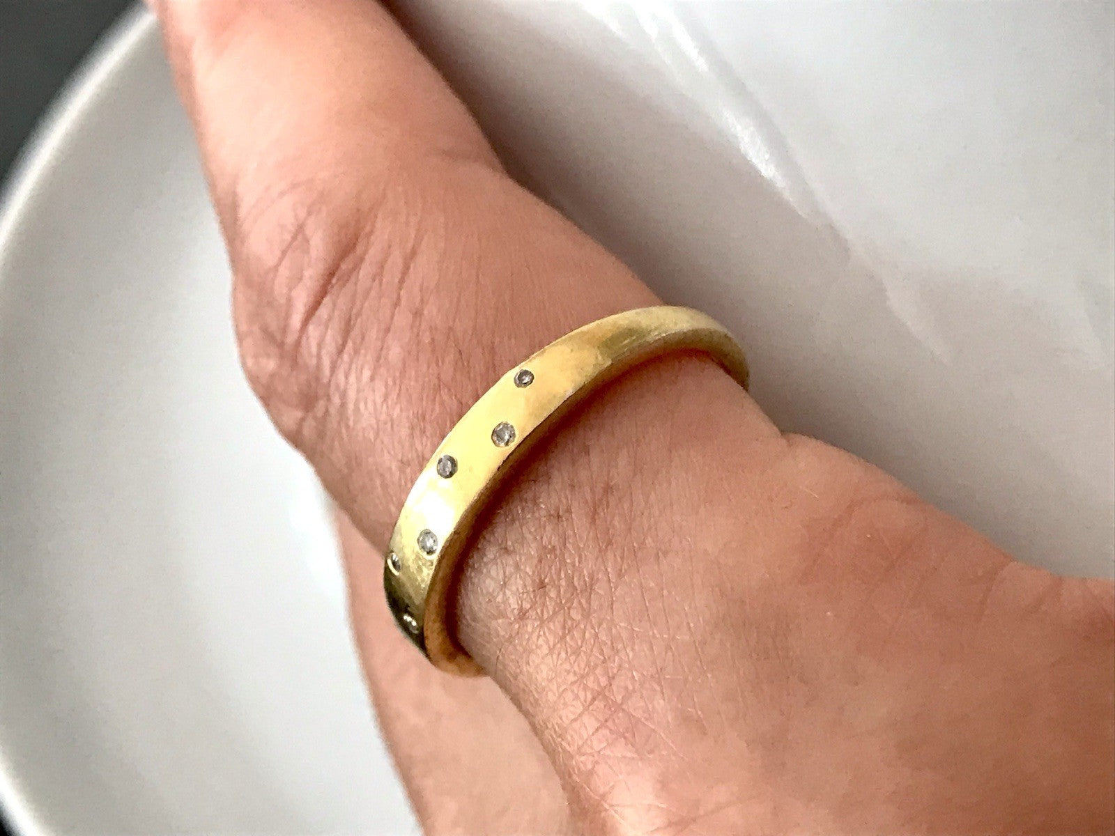 Vintage Ring farblose Steine Silber 925 vergoldet ~Gr.63 JLO