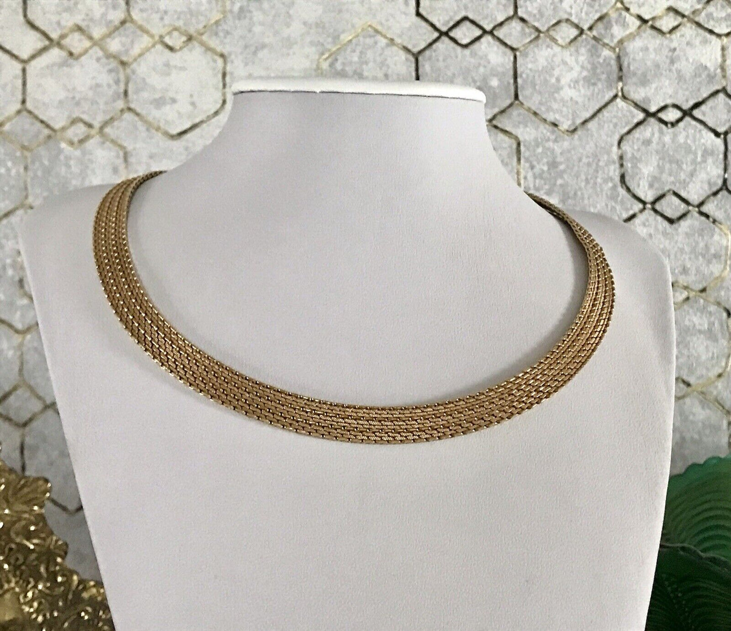 Vintage 60er MP Collier Halskette Amerik. Doublè gold Choker Statement SCHÖN