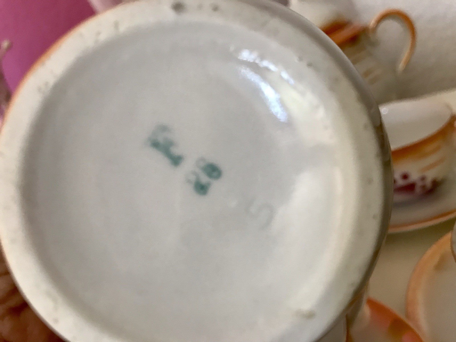 Antik Art Déco Porzellan Kaffeeservice Spritzdekor Teeservice 6 Pers.