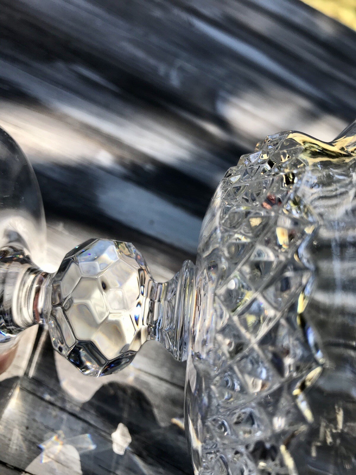 Alt Vintage Bleikristall Schale auf Fuß Glasschale Kristallglas Glas Edel