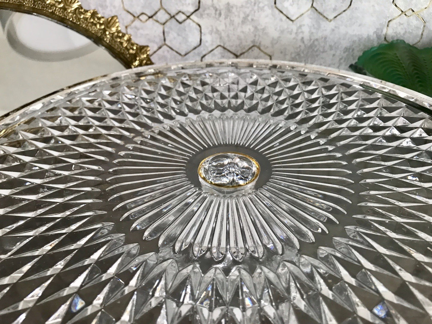 Vintage WMF Tortenständer Tortenplatte Glas Kristallglas Bleikristall Diadem