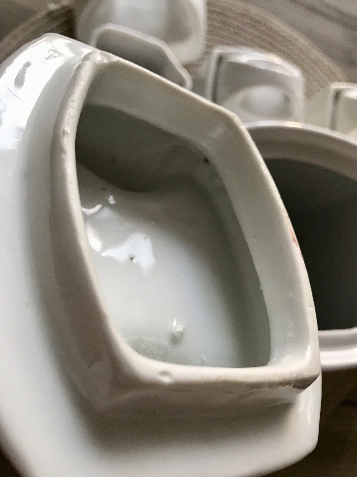 Antik Jugendstil 6 Porzellan Vorratsdosen Gefäße &1 Kännchen Graupen Sago Nudeln
