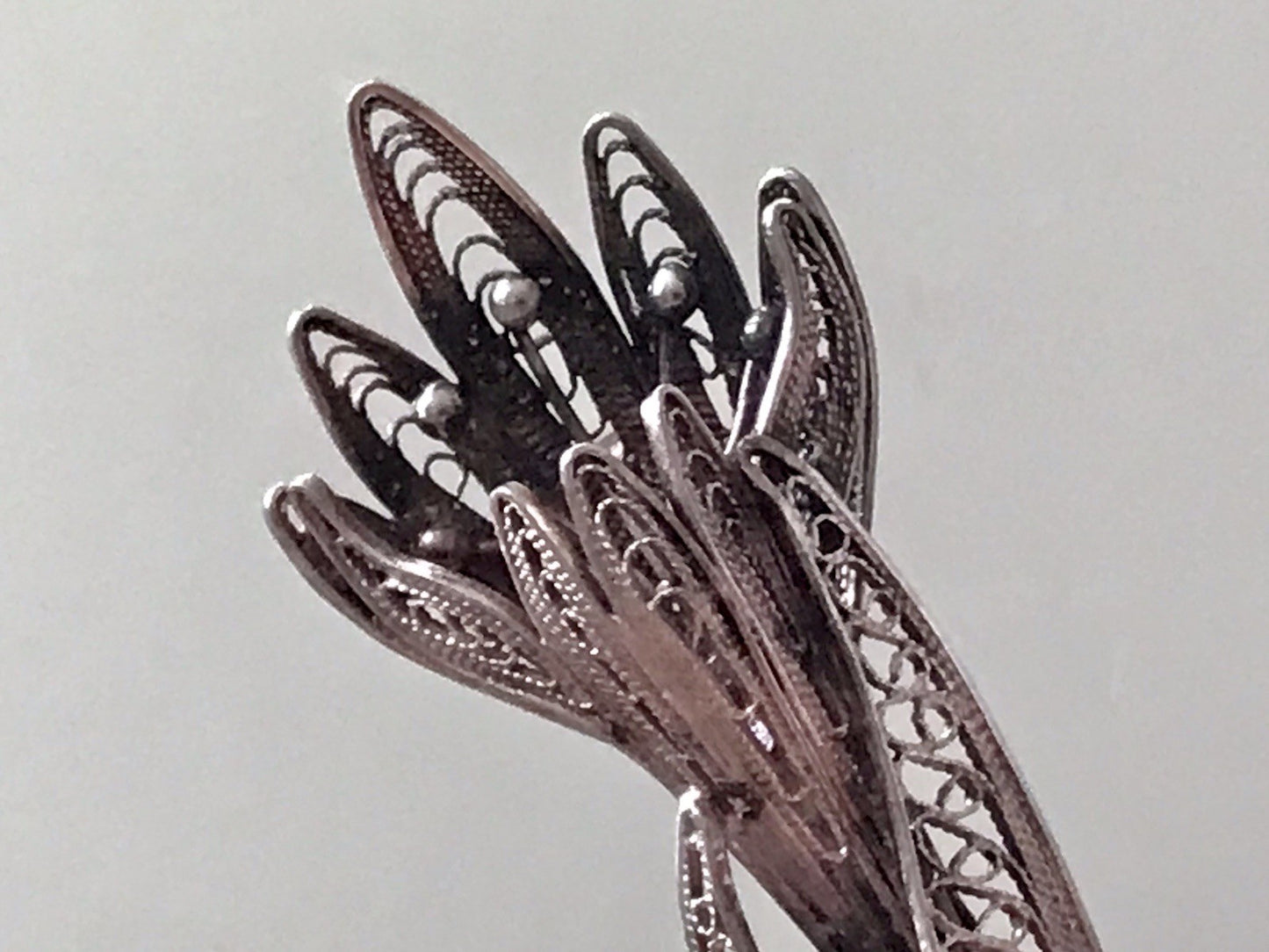 Antik filigran Blüte Blume 2in1 Anhänger Kettenanhänger Brosche Silber