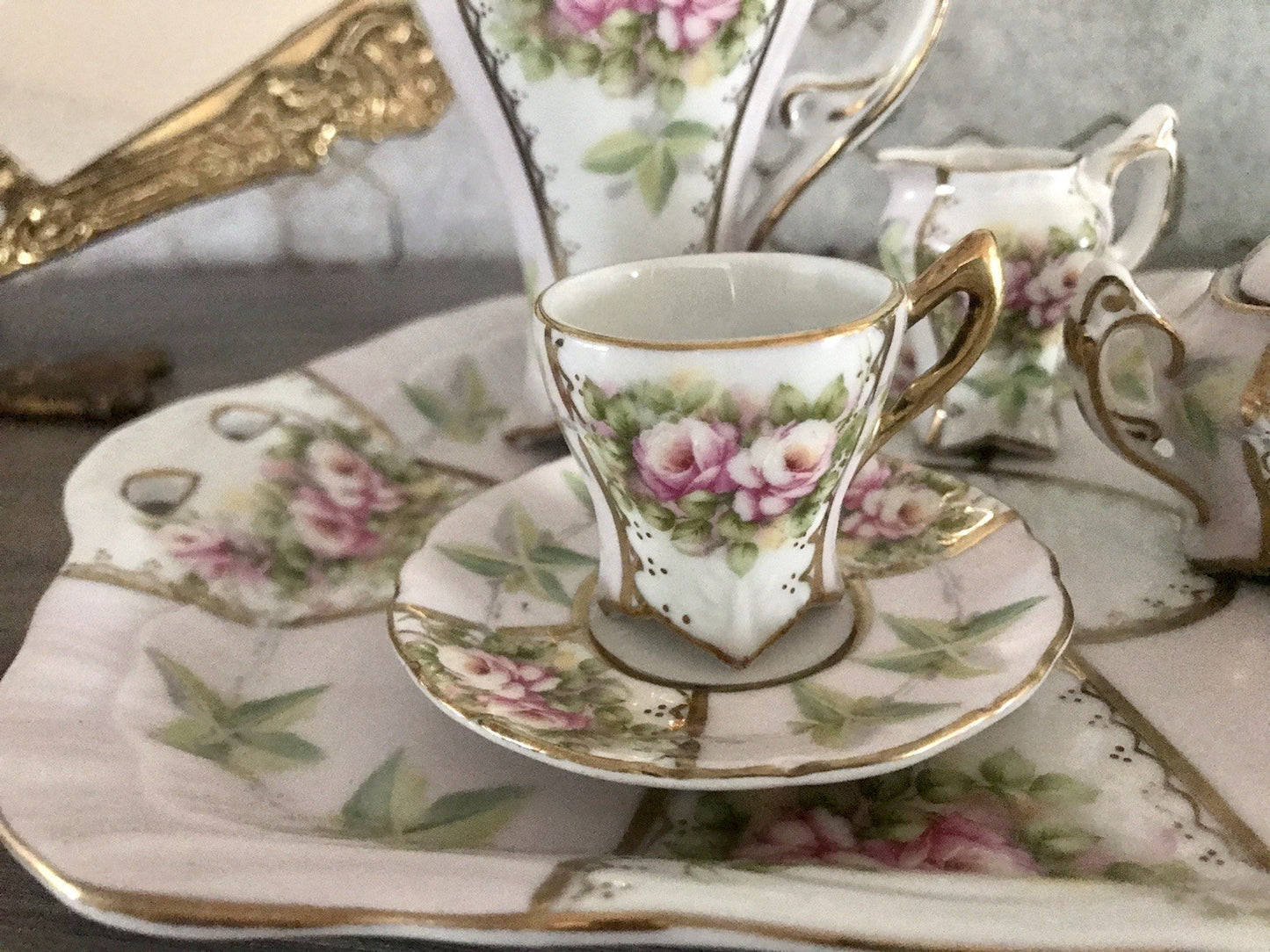 Replik Puppenservice Porzellan Kaffeeservice Geschirr Miniatur MO Othengrafen