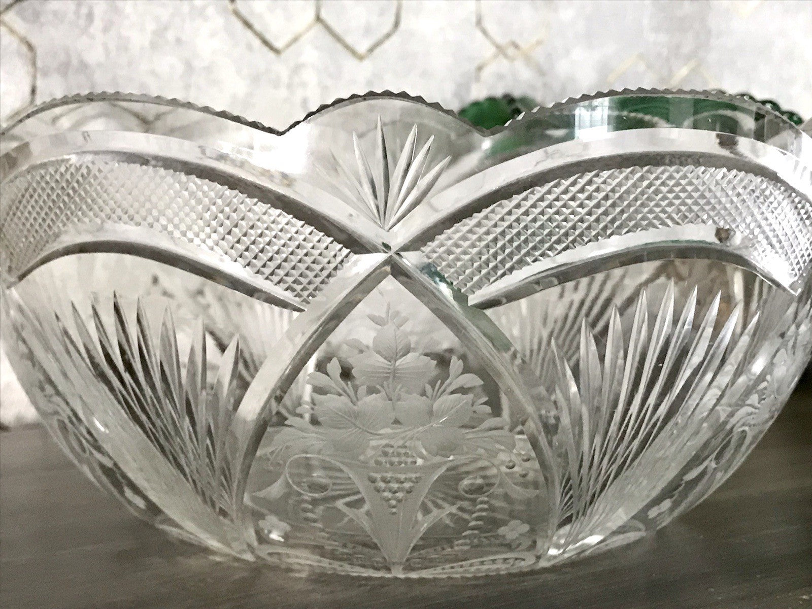 Antik Jugendstil SEHR EDEL Glasschale Schale Kristallglas Glas Schliff geätzt?