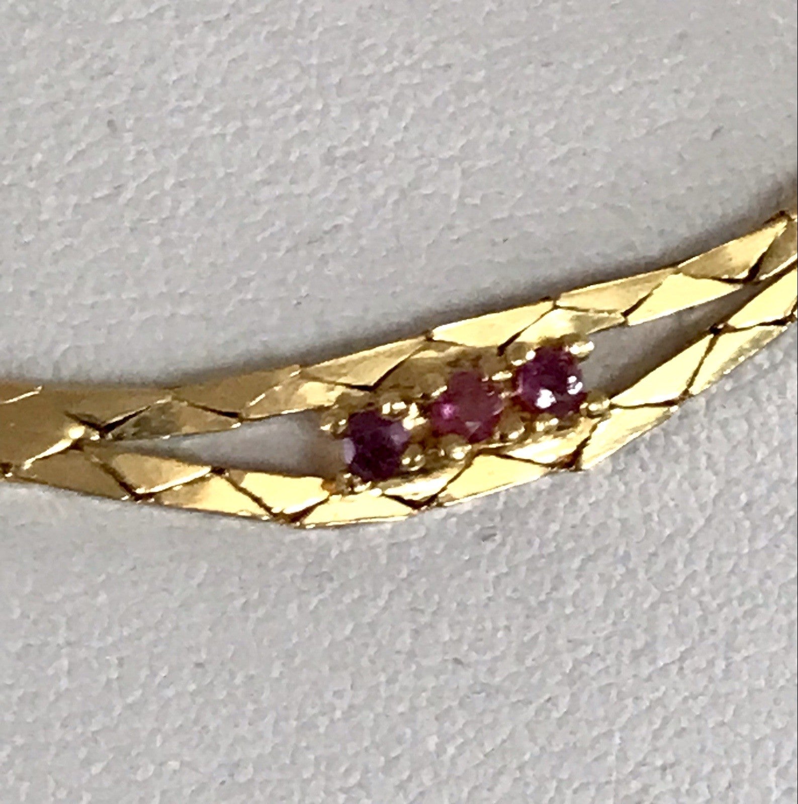 Alt Edel Vintage 925 Silber vergoldet Collier Halskette Rubine?