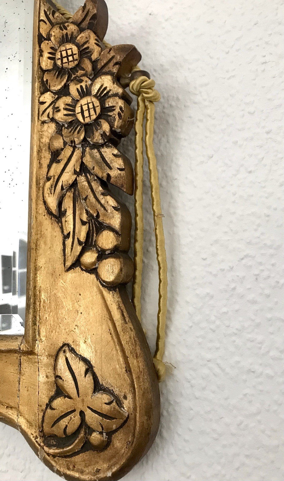 Antik französisch Spiegel facettiert ~1900 Art Noveau Holz Wandspiegel gold