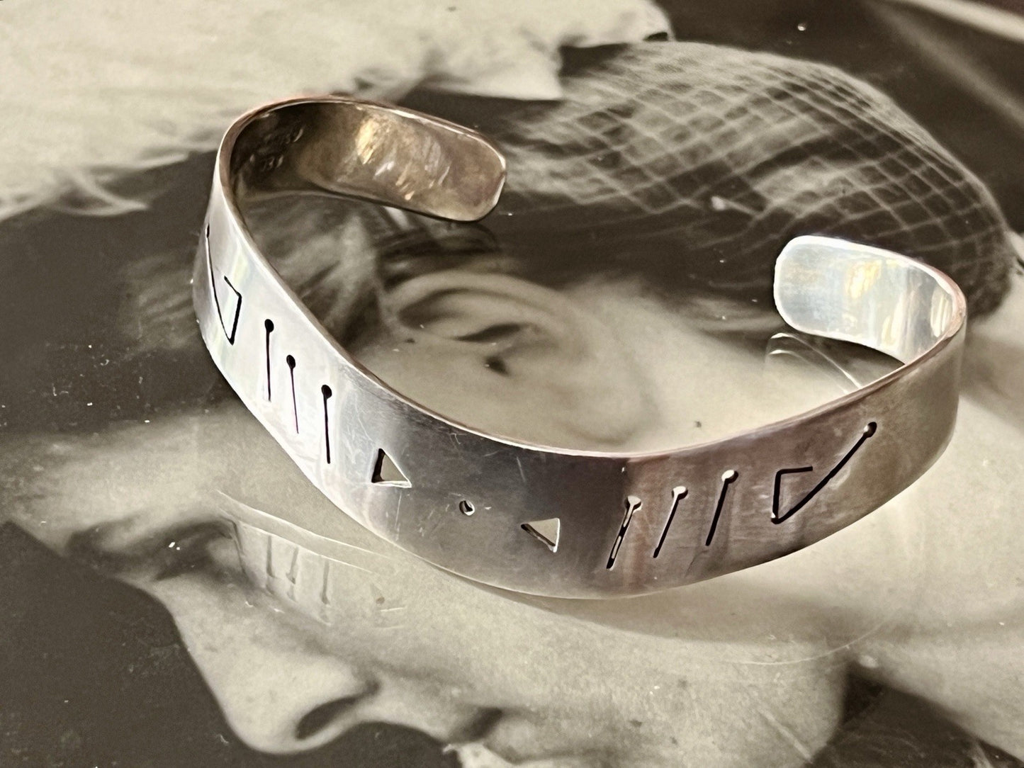 Alt Vintage Armband Armreif Armspange 925 Silber Unisex Damen Herren
