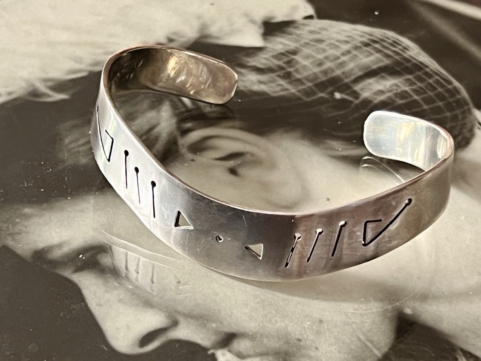 Alt Vintage Armband Armreif Armspange 925 Silber Unisex Damen Herren