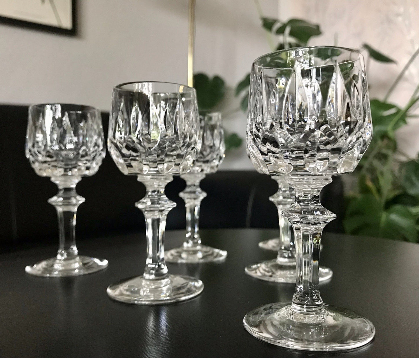 Vintage 6 edel Schnapsgläser Likör Gläser Kristallglas geschliffen Nachtmann