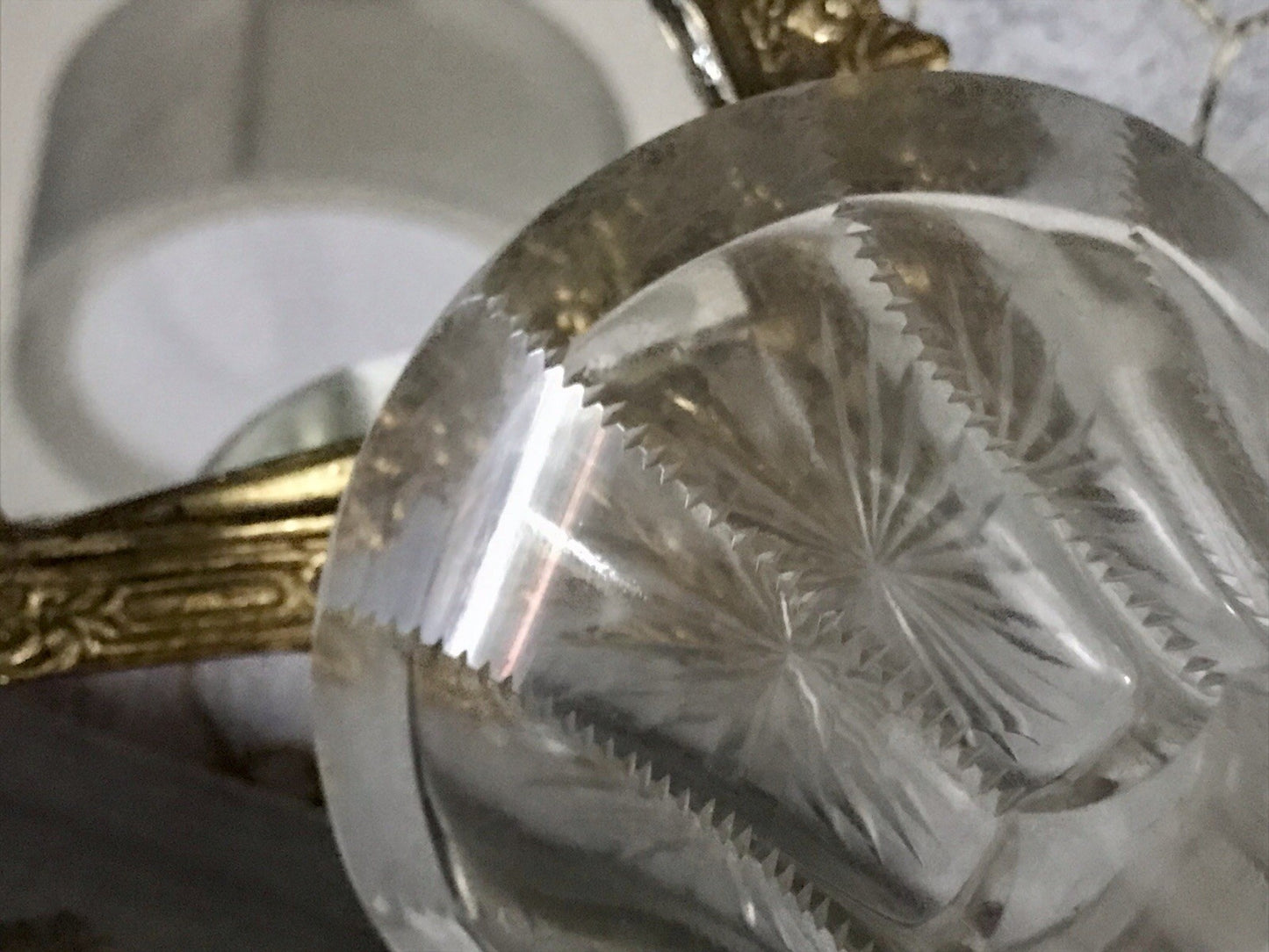 Antik Vase Glasvase Kristallglas geschliffen Jugendstil Art Déco