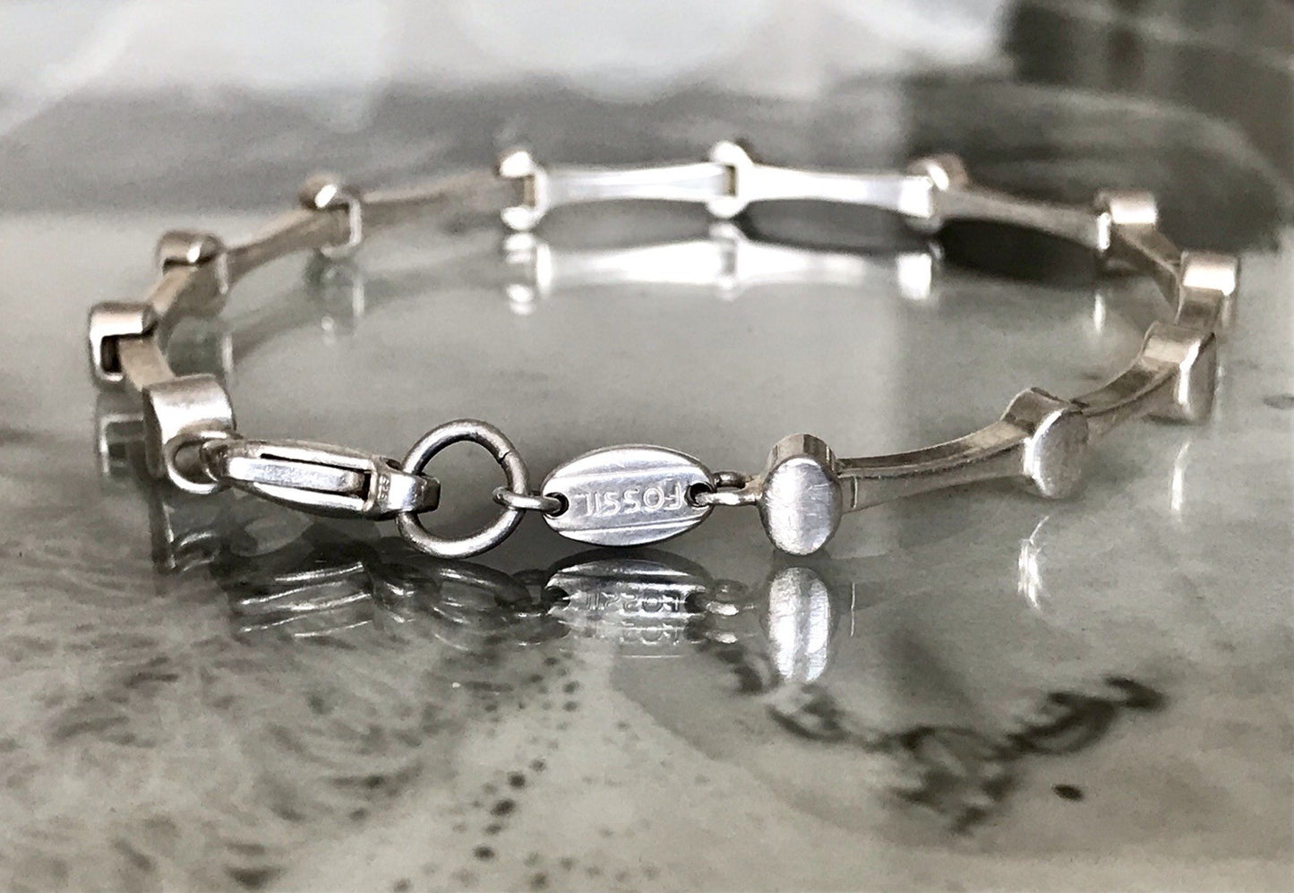 Unisex Herren Damen Armband Silber Schmuck Fossil massiv 925