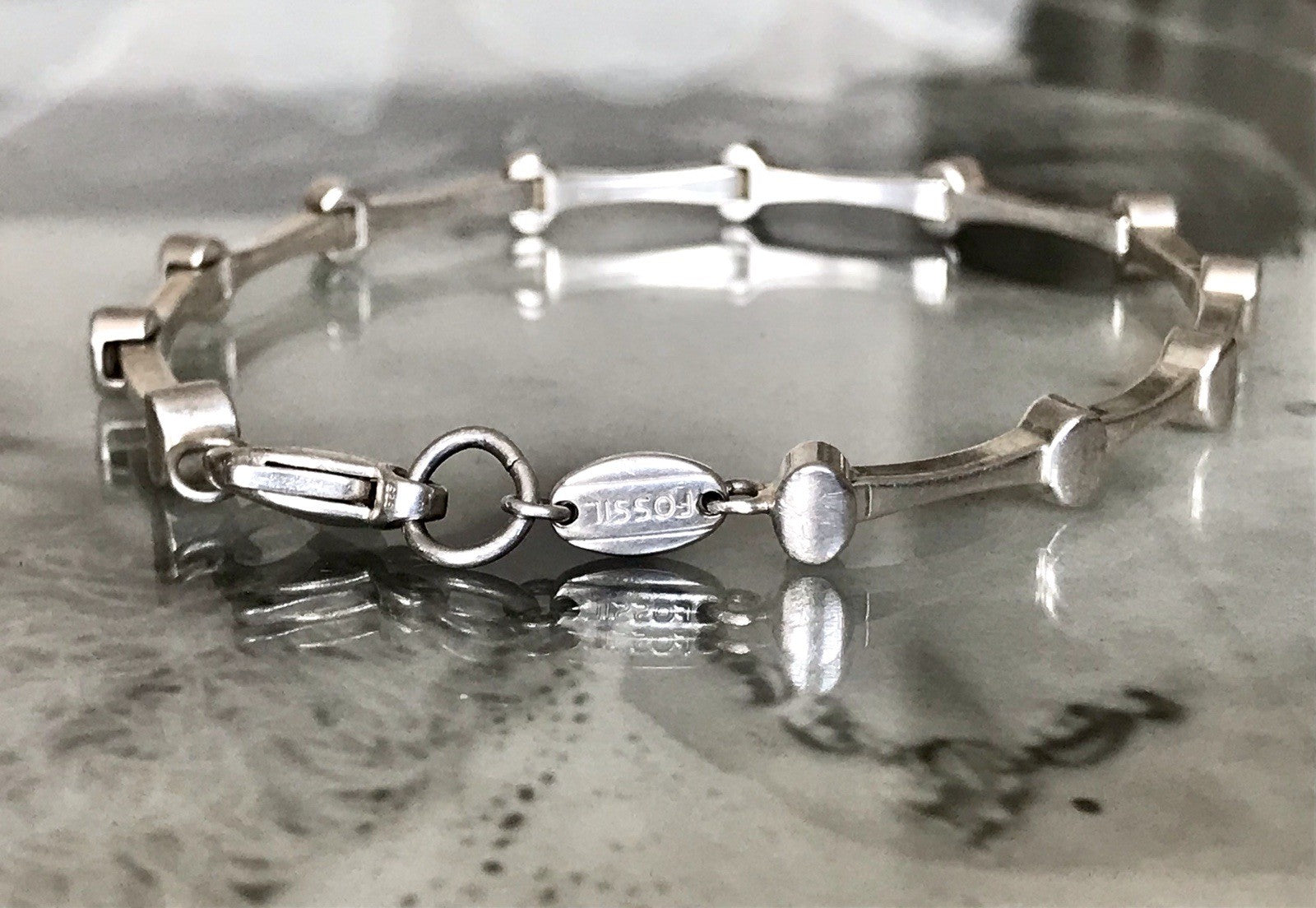 Unisex Herren Damen Armband Silber Schmuck Fossil massiv 925