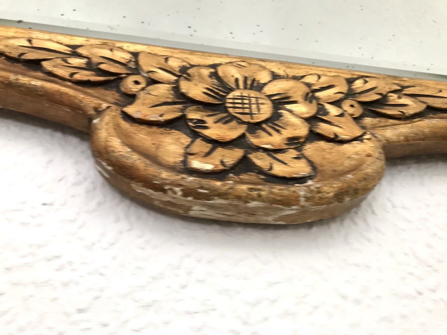 Antik französisch Spiegel facettiert ~1900 Art Noveau Holz Wandspiegel gold