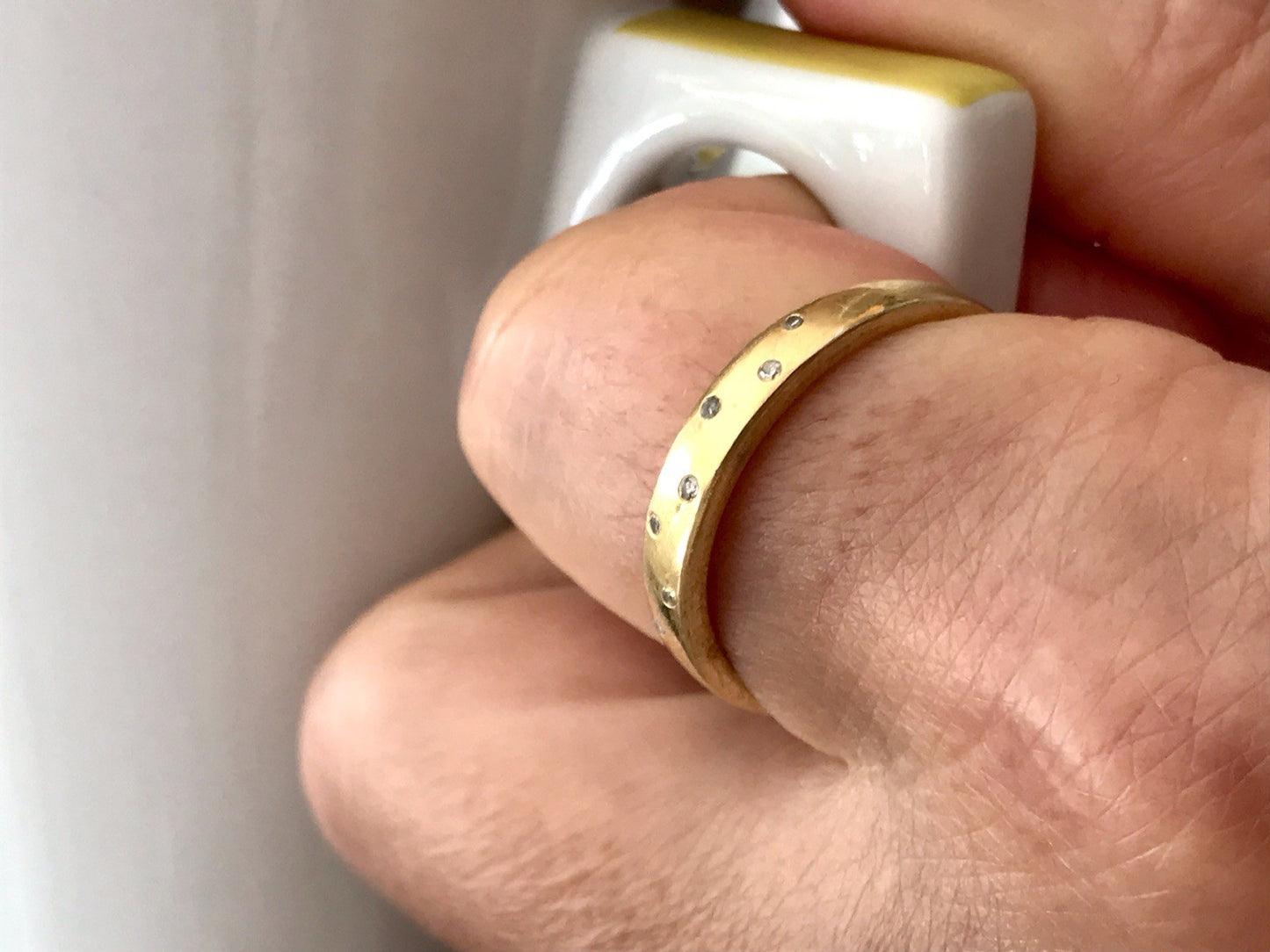 Vintage Ring farblose Steine Silber 925 vergoldet ~Gr.63 JLO