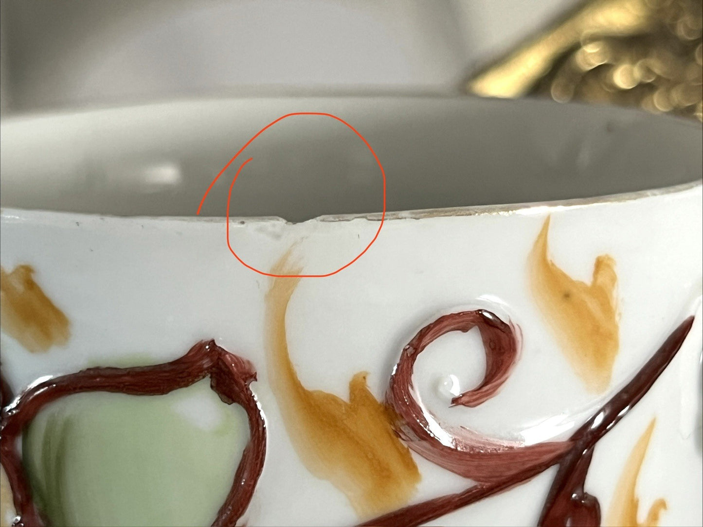Antik Rosenhäferl Porzellan Andenken Tasse Zum Andenken Stucktasse Barttasse