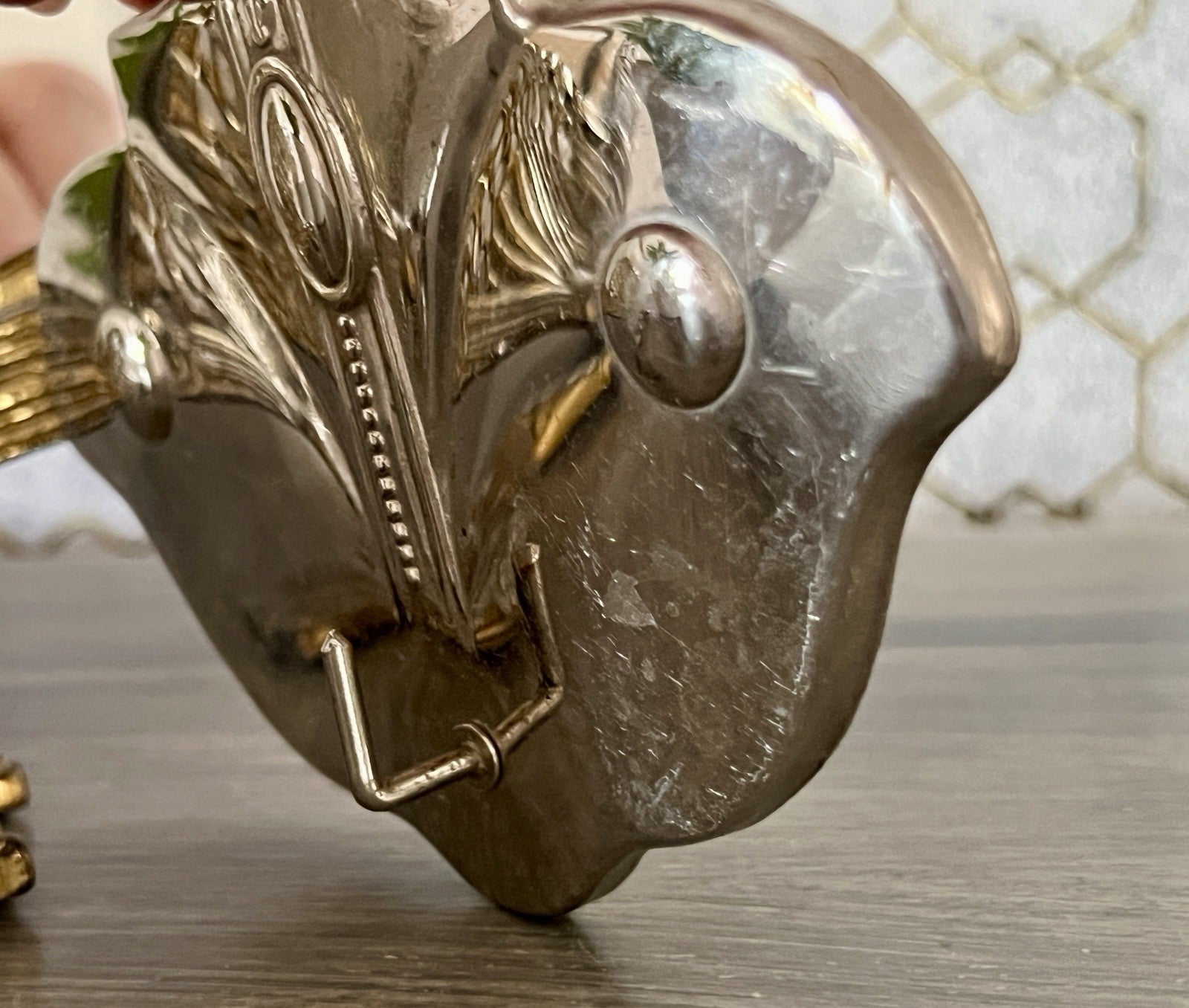 Antik Jugendstil Haken Handtuchhaken Kleiderhaken Metall verchromt? vernickelt?