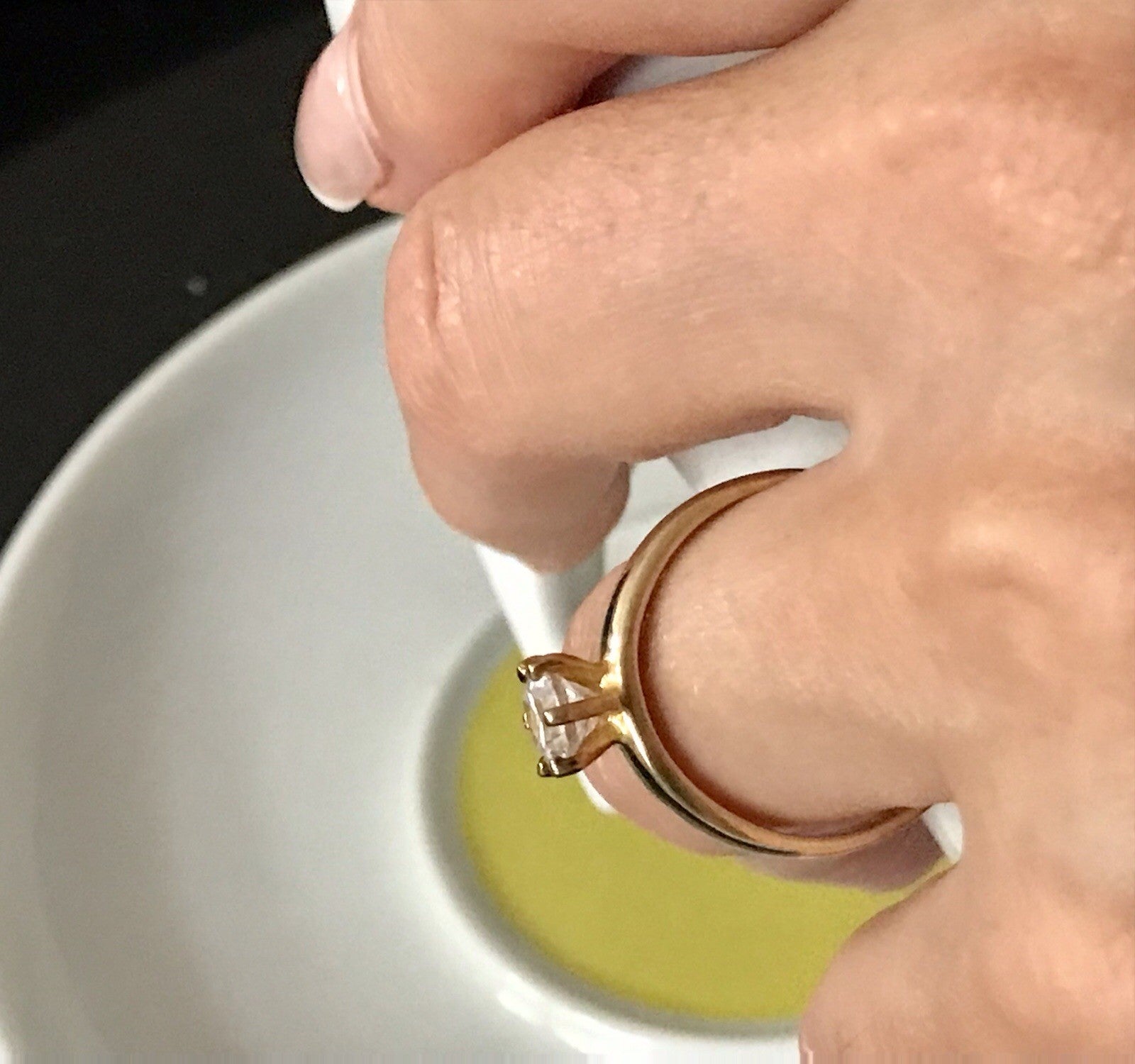 Vintage alt Damen Ring Silber 925 Gr.60 farbloser Stein Solitär 19,1 vergoldet