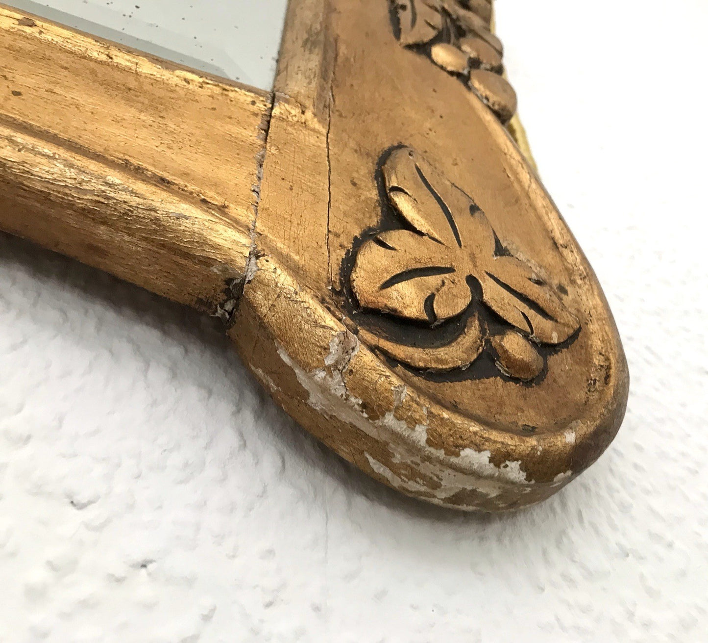 Antik französisch Spiegel facettiert ~1900 Art Noveau Holz Wandspiegel gold