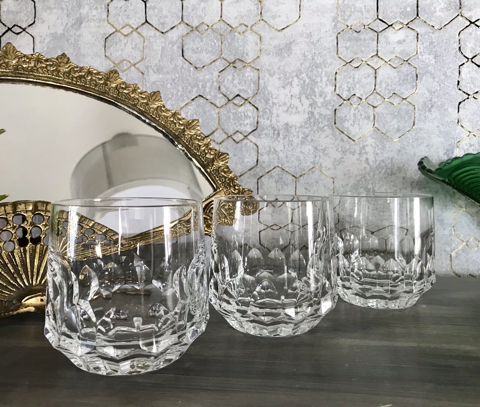 Vintage Edel 3x Whisky Gläser Kristallglas Peill & Putzler Bleikristall
