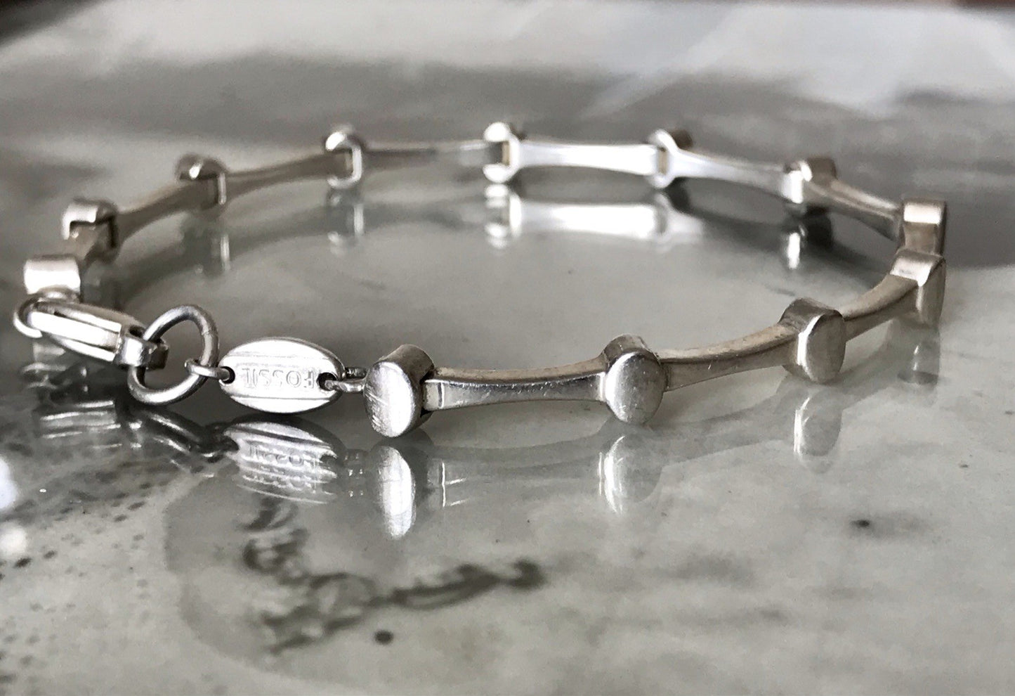 Unisex Herren Damen Armband Silber Schmuck Fossil massiv 925