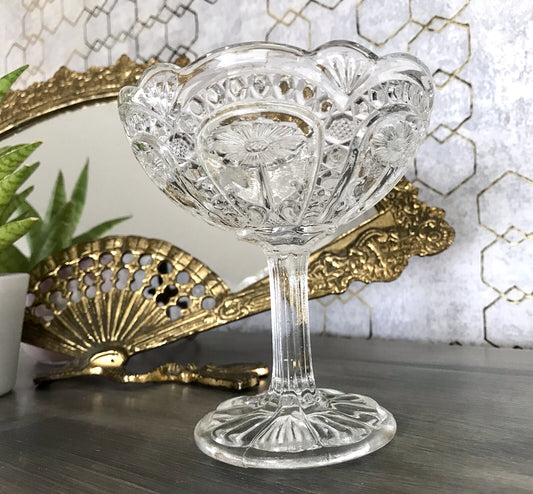 Art Déco 1931 Pressglas Antik Glas Marquerite Brockwitz Fußschale