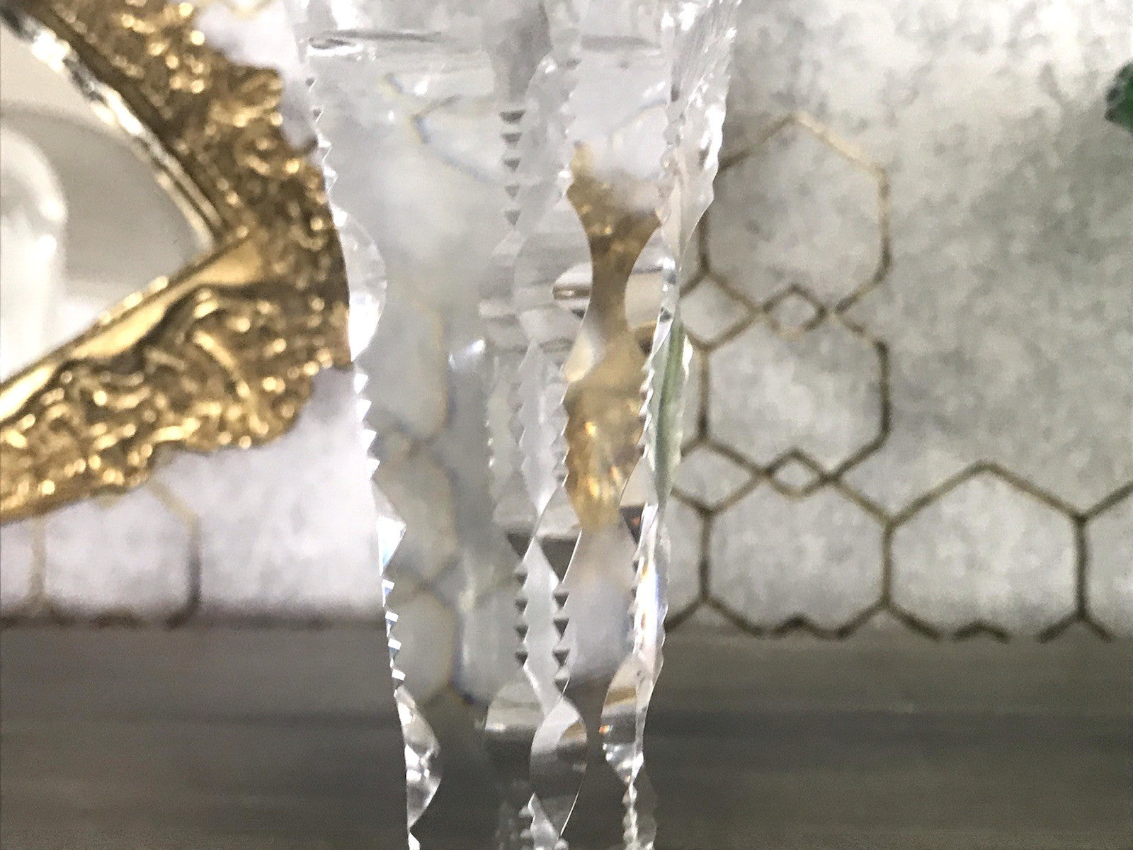 Antik Adenken Glas Pokalglas Kelch Pokalkelch Luftblasen 20.08.1911 Jugendstil