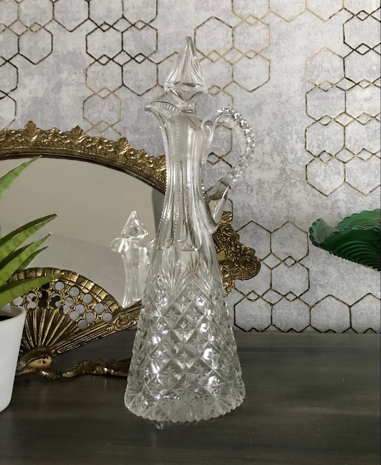 Antik Baccarat? Glaskaraffe Karaffe Kristallglas wundervoll Bleikristall Edel