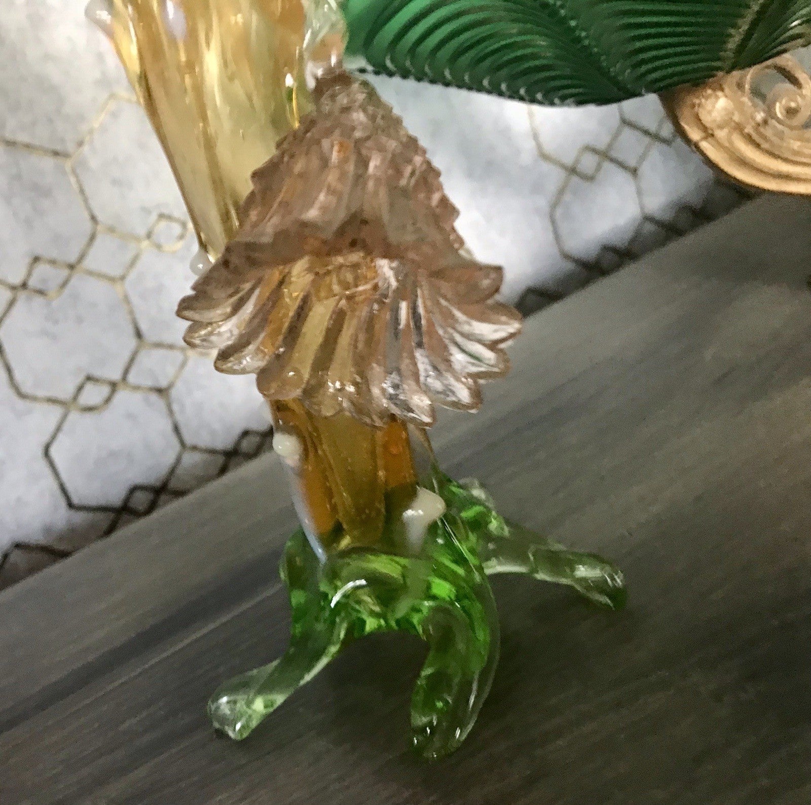 Antik Vase Glasvase Jugendstil Aufschmelzungen Krallik? Lötz? teils Uranglas