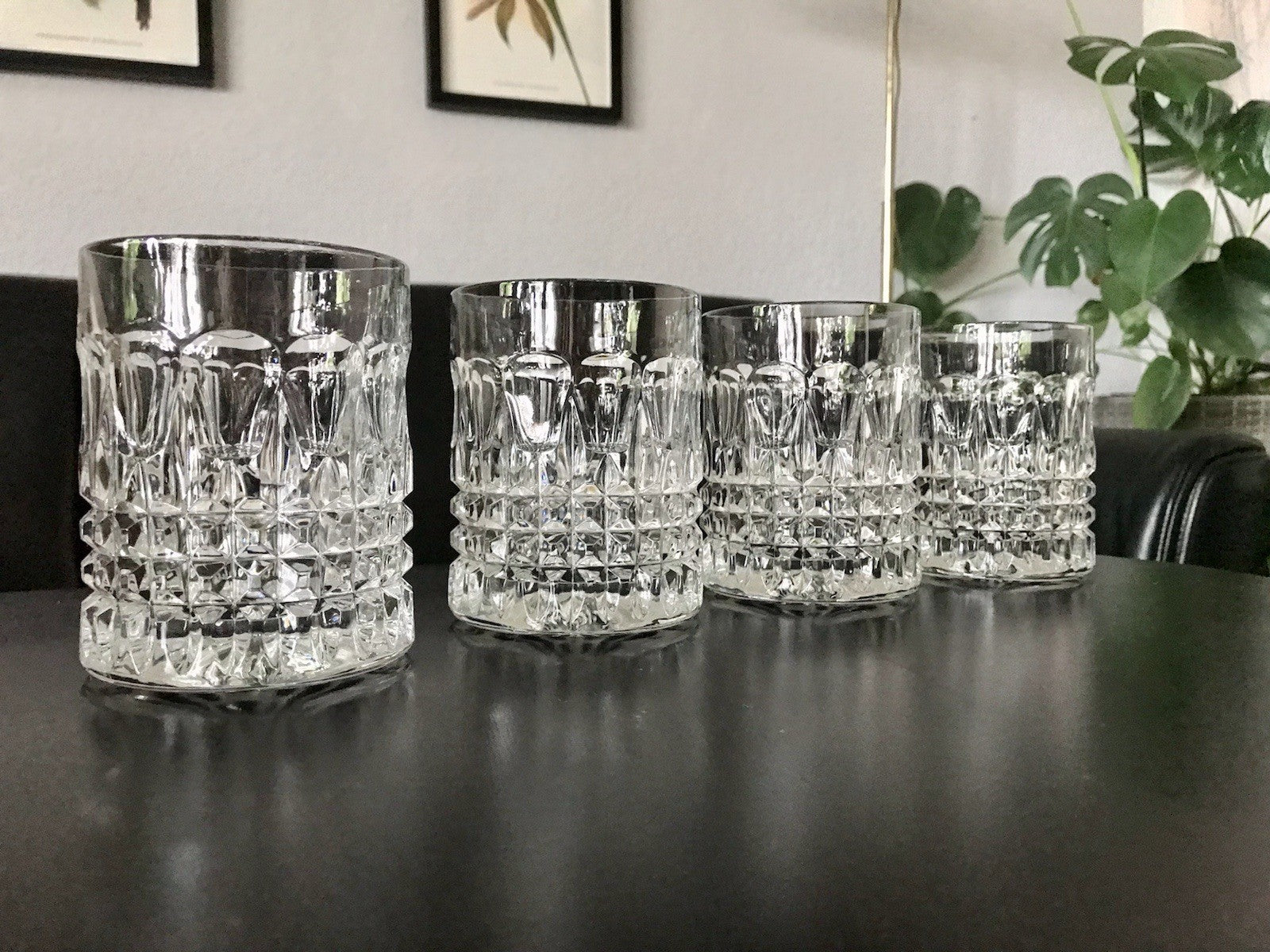 Vintage 4x edel Whisky Gläser  Tumbler Becher Kristallglas Nachtmann Edel