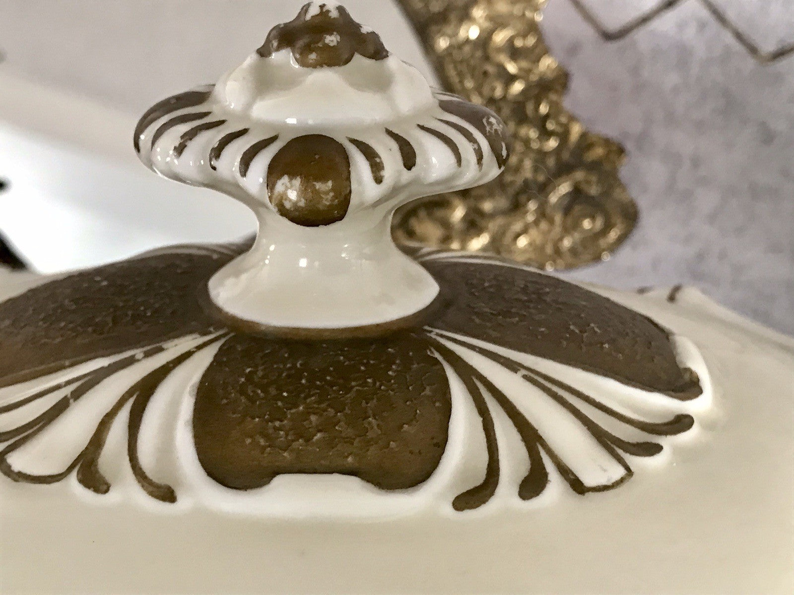 Antik Art Déco Porzellan Dose Deckeldose Schatulle Bonboniere Neu-Tettau 1930