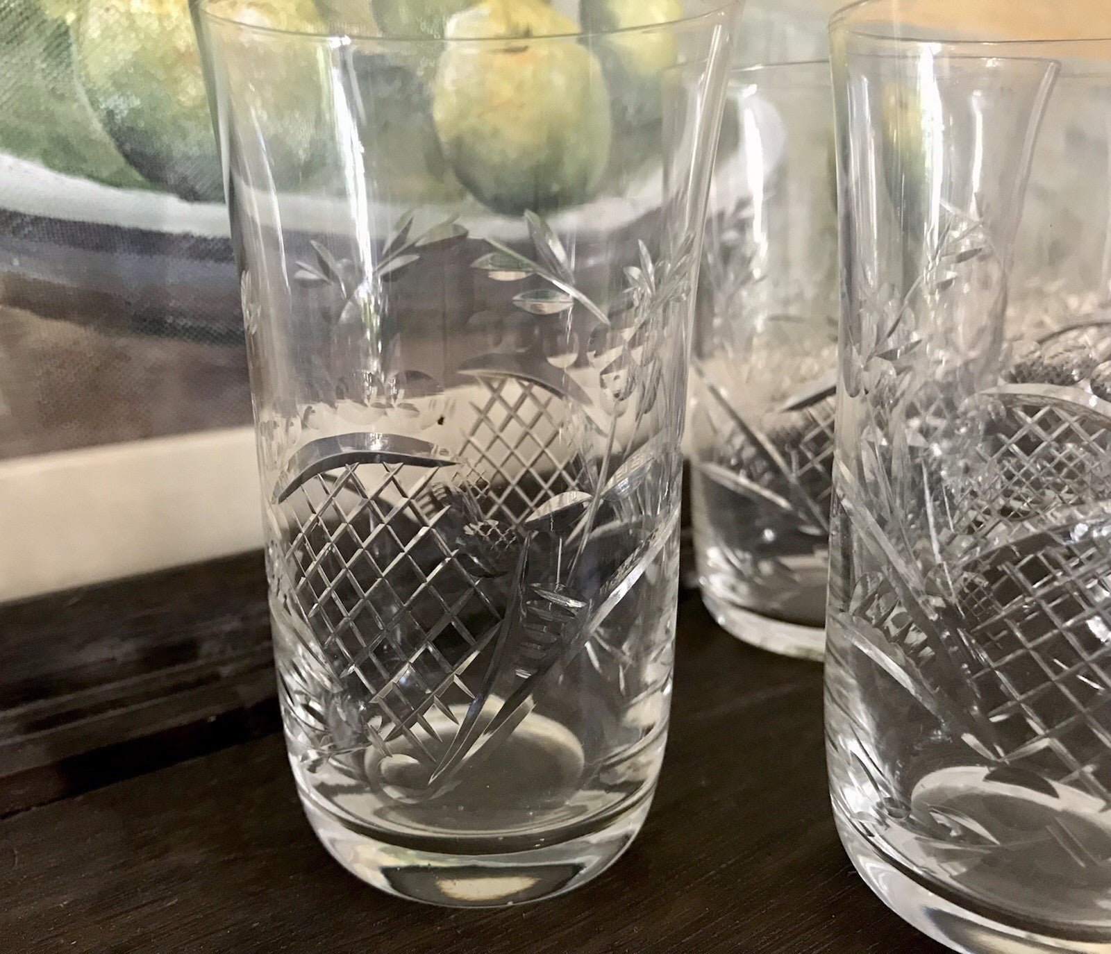 Antik Art Déco EDEL 10 Wassergläser Gläser  Becher Glas Kristallglas geschliffen