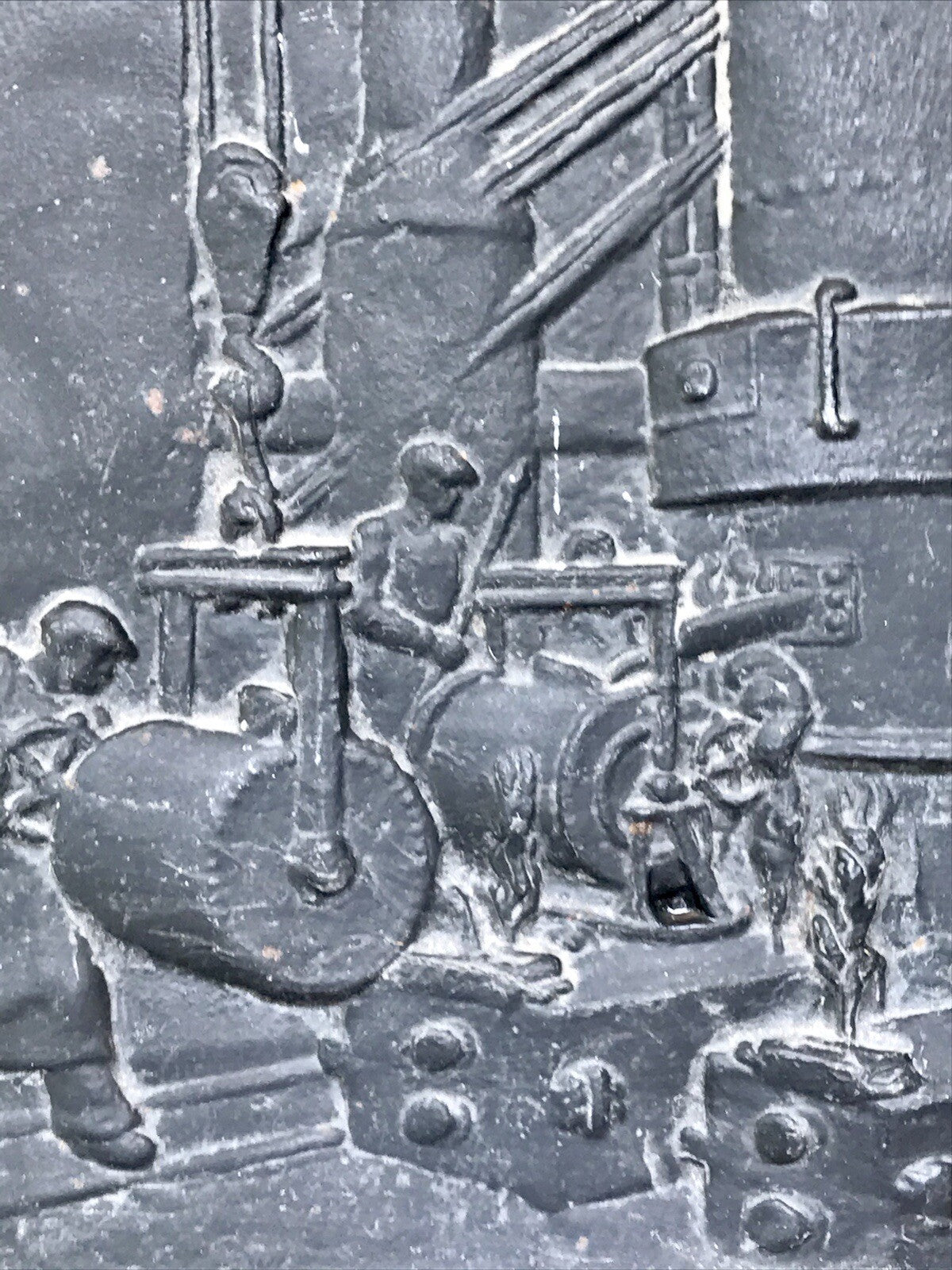 Alt Vintage Eisenguss Wandrelief Bild Relief Gusseisen Eisenhütte Biedenkopf