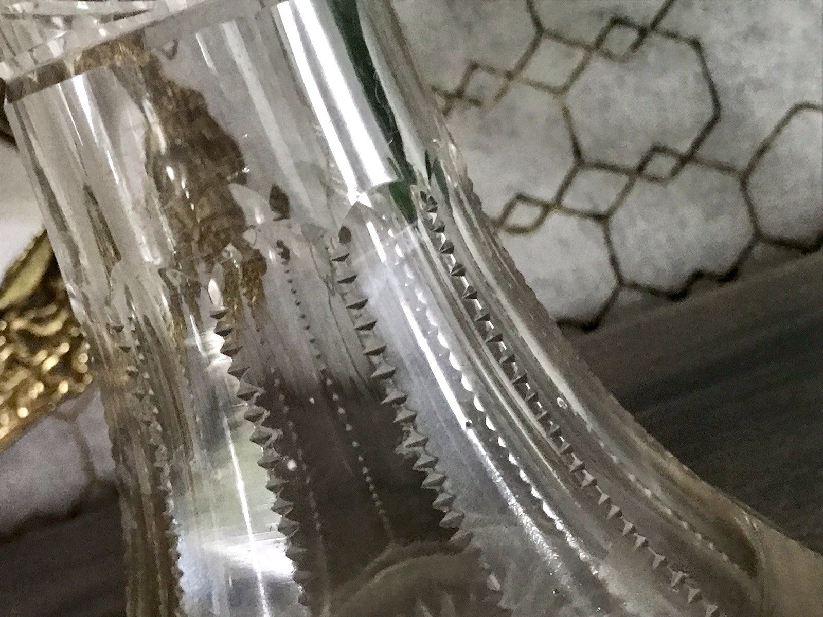 Antik Vase Glasvase Kristallglas geschliffen Jugendstil Art Déco