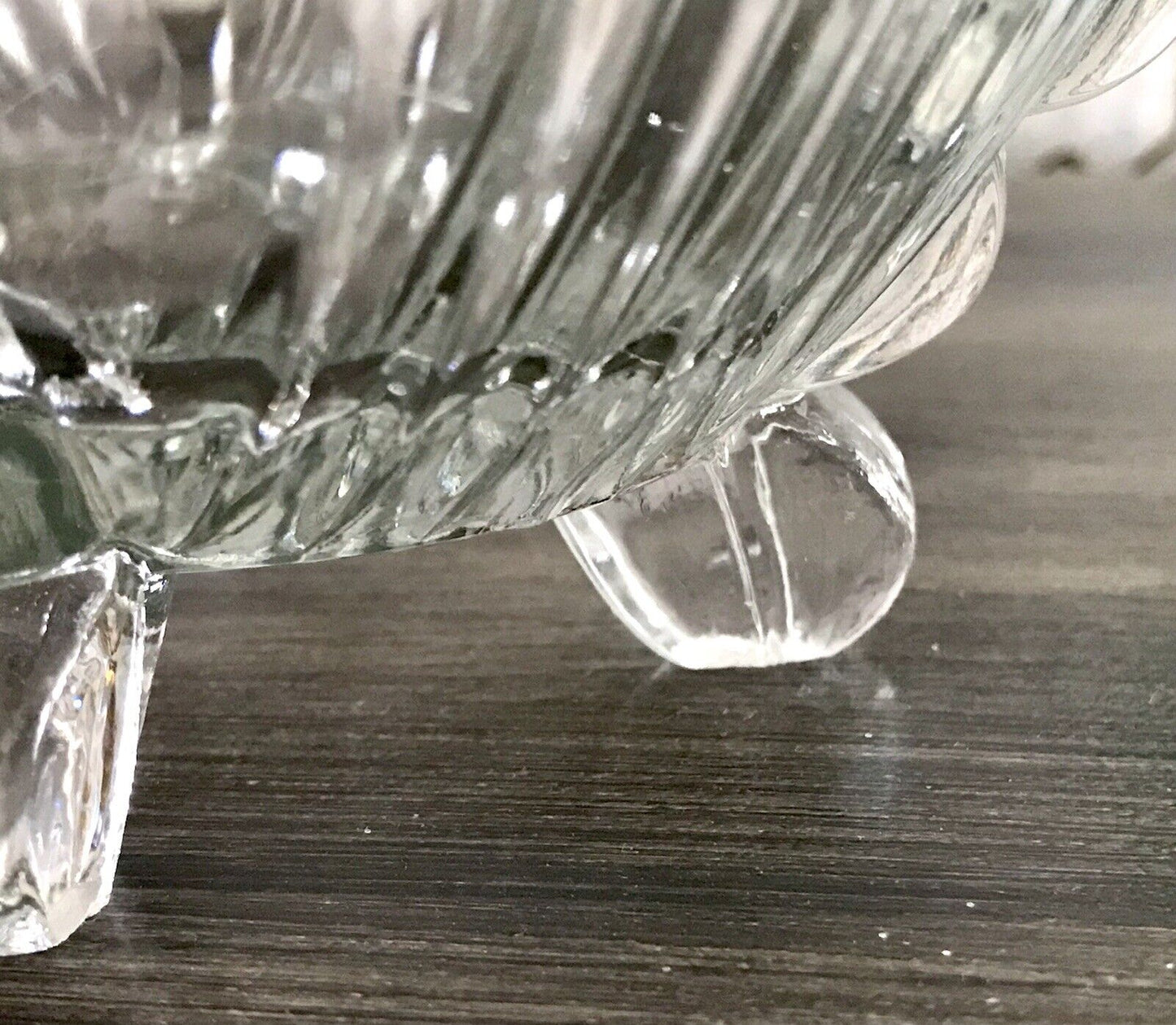 1954 spätes Art Déco Vase Glasvase Pressglas Glas wunderschön Irene Sachsenglas