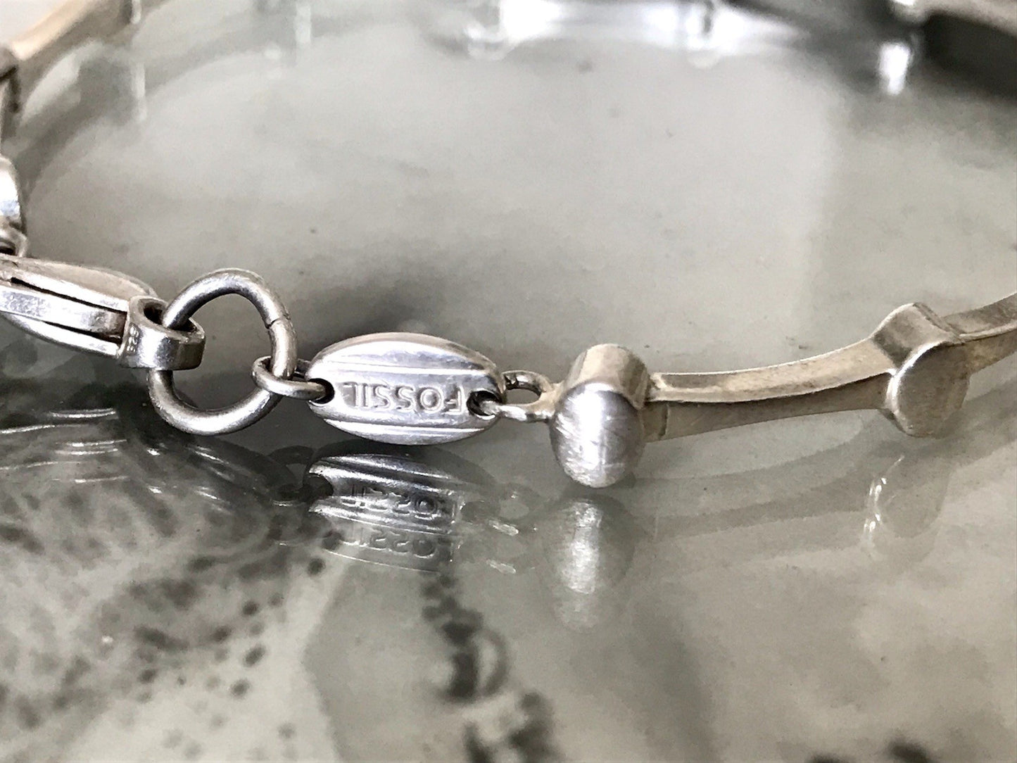 Unisex Herren Damen Armband Silber Schmuck Fossil massiv 925
