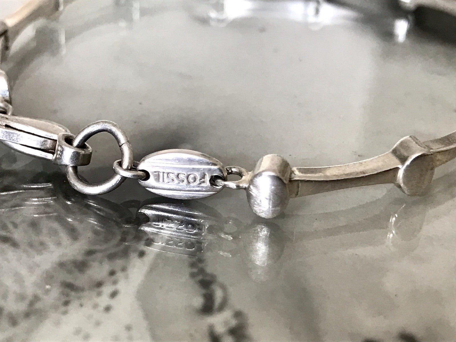 Unisex Herren Damen Armband Silber Schmuck Fossil massiv 925